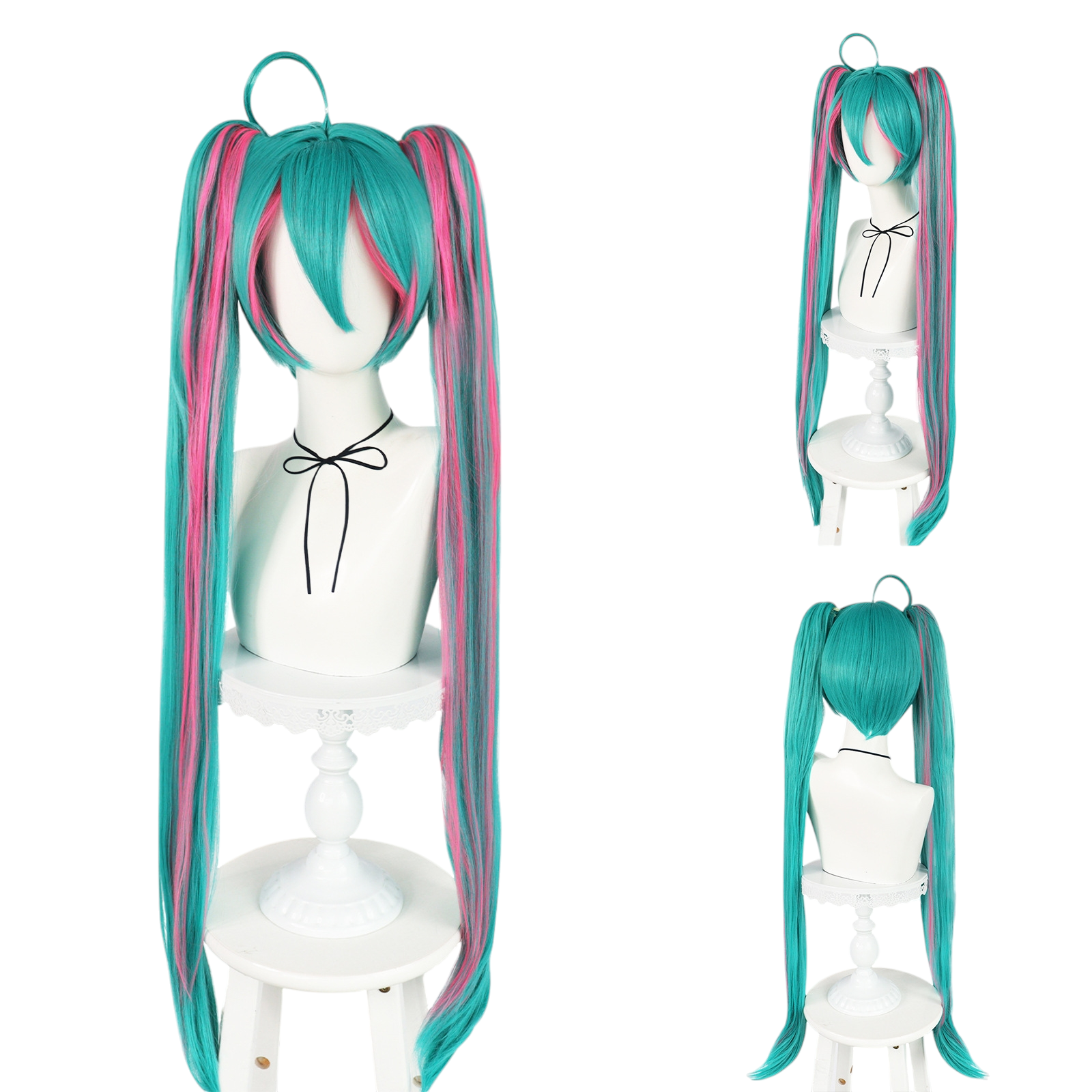 Light Sea Green Hatsune Miku "World is Mine" Cosplay Wig - Vocaloid (Dark Teal Twin Tails) (FEVERCOS)
