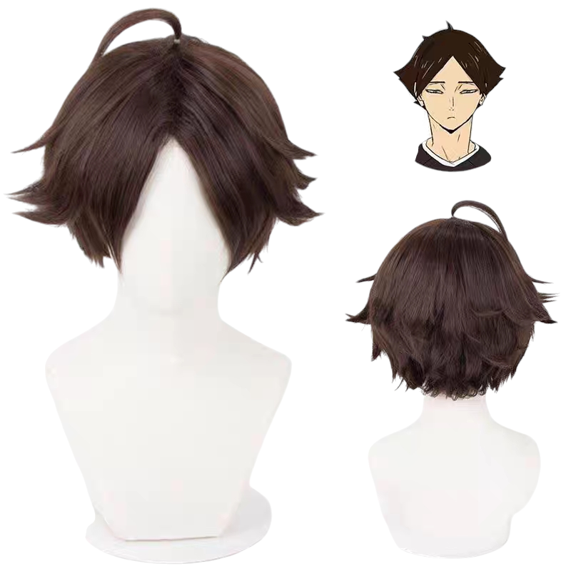 White Smoke Rintaro Suna Cosplay Wig - Haikyuu!! (Dark Brown Scalp Base) (FEVERCOS)