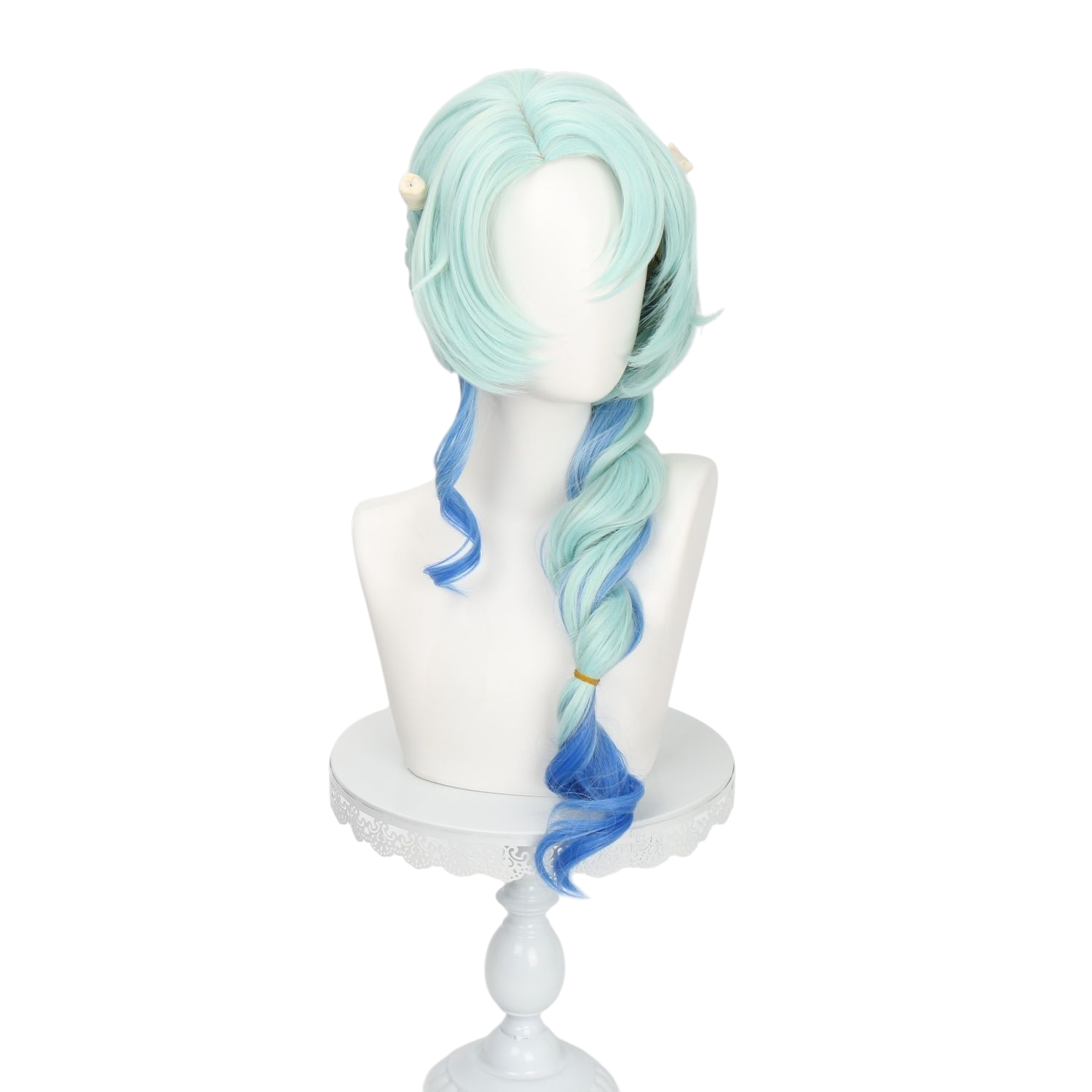 White Smoke Naiad Grace Cosplay Wig - Identity V (Ice Blue Gradient Side Braid) (FEVERCOS)