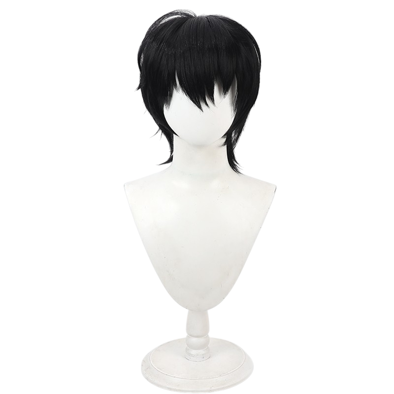 White Smoke Nagumo Cosplay Wig - Sakamoto Days (Black Teased Short) (FEVERCOS)