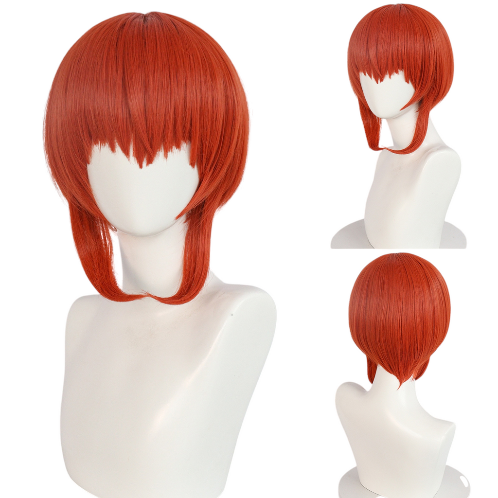 Light Gray Kagura Cosplay Wig - Gintama (Vermillion/Orange Buns) (FEVERCOS)