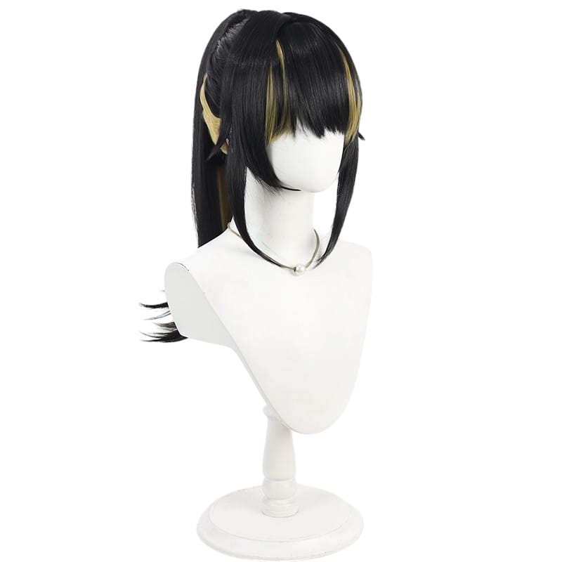 Beige Luca Ikaruga Cosplay Wig - Idolmaster Shiny Colors (Black High Ponytail) (FEVERCOS)THE IDOLM@STER