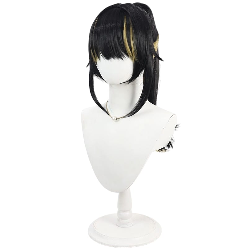Beige Luca Ikaruga Cosplay Wig - Idolmaster Shiny Colors (Black High Ponytail) (FEVERCOS)THE IDOLM@STER
