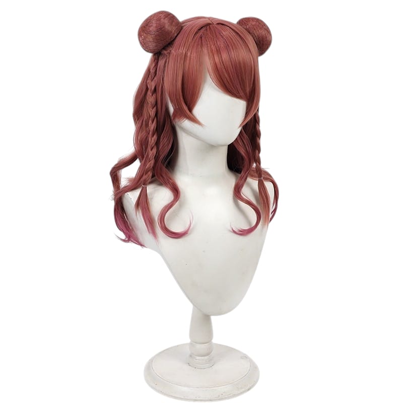 Light Gray Saki Hanami Cosplay Wig - Gakuen Idolmaster (Red/Orange Ponytail) (FEVERCOS)THE IDOLM@STER
