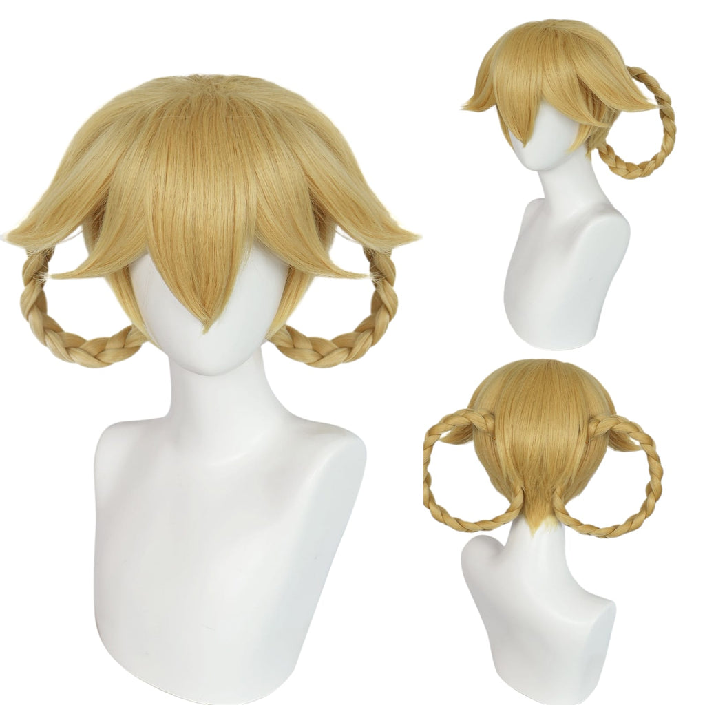 White Smoke Wedding Peach (Momoko) Cosplay Wig - Ai Tenshi Densetsu (Red/Orange Braid) (FEVERCOS)