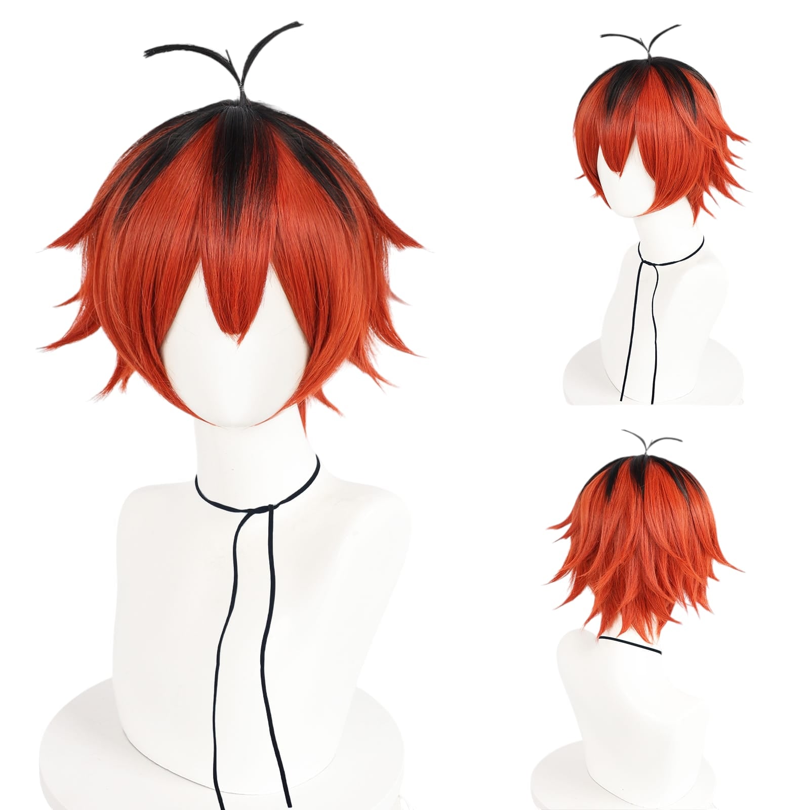 White Smoke Stark Cosplay Wig - Frieren: Beyond Journey's End (Red Gradient Ahoge) (FEVERCOS)