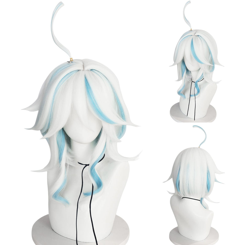 White Smoke Furina (Focalors) Cosplay Wig - Genshin Impact (White/Blue Asymmetrical) (FEVERCOS)