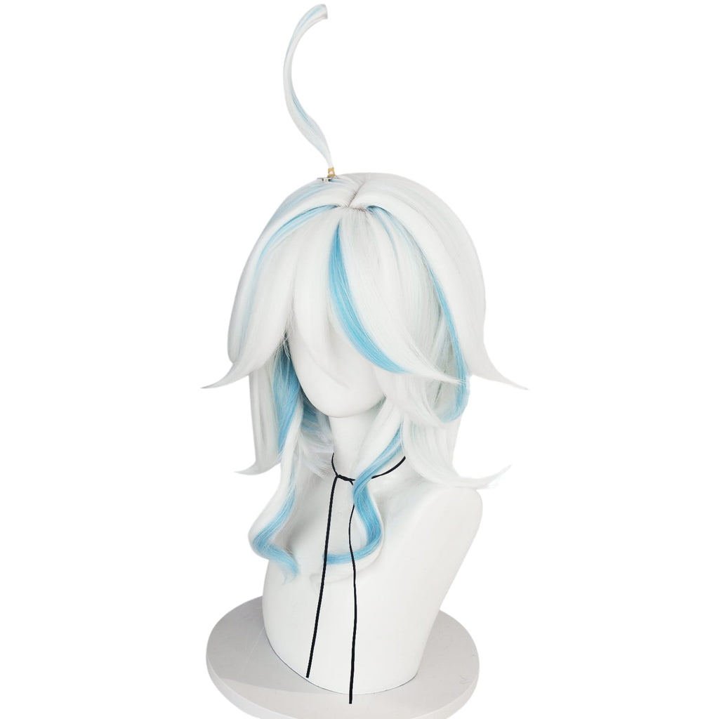 White Smoke Furina (Focalors) Cosplay Wig - Genshin Impact (White/Blue Asymmetrical) (FEVERCOS)