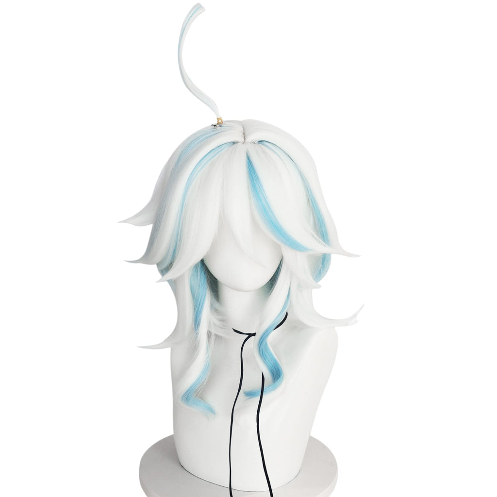 White Smoke Furina (Focalors) Cosplay Wig - Genshin Impact (White/Blue Asymmetrical) (FEVERCOS)