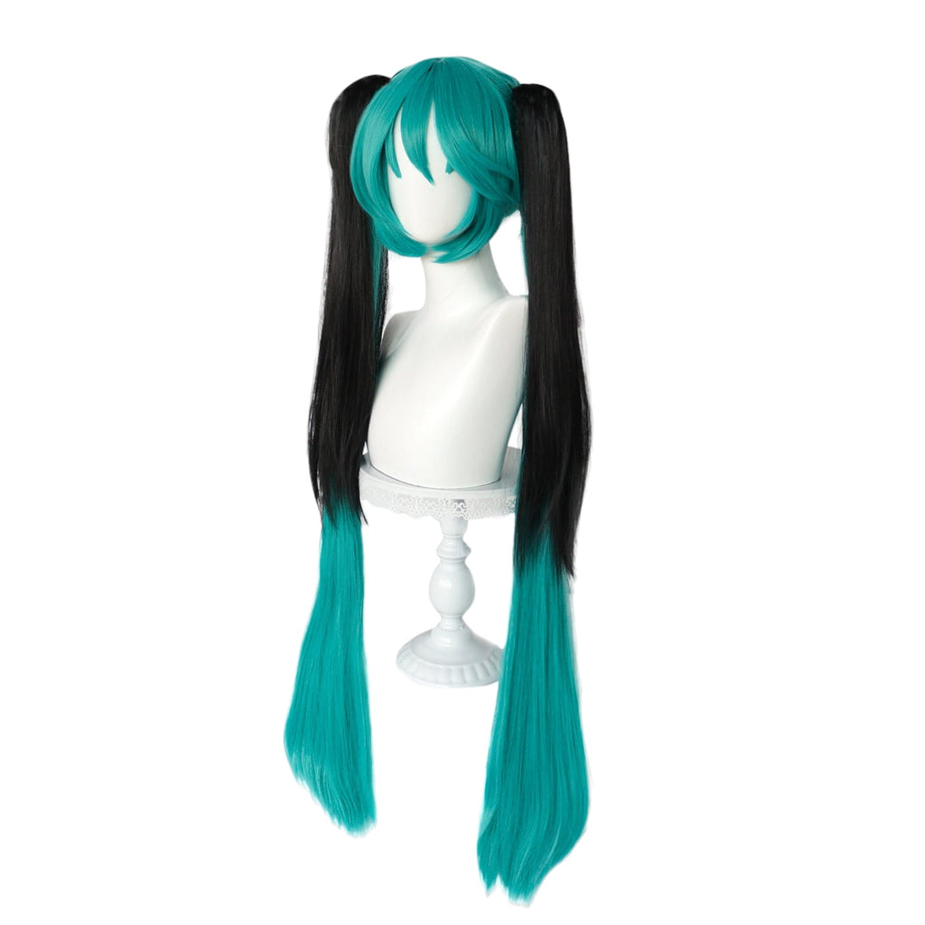 White Smoke Calne Ca (Shiie) Cosplay Wig - Vocaloid Derivative (Teal/Black Skeleton) (FEVERCOS)