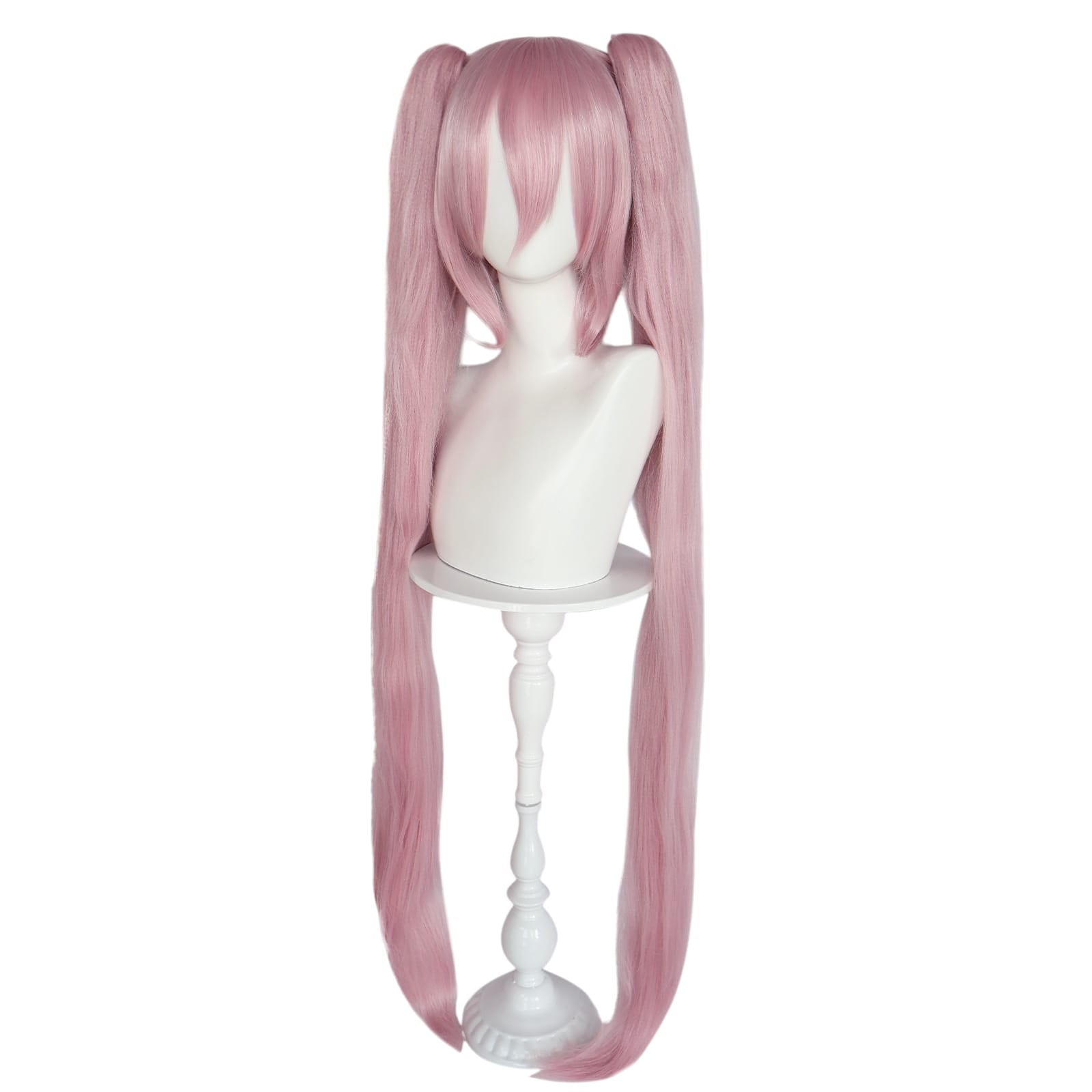 White Smoke Pink Hatsune Miku (Sakura/NT) Cosplay Wig - Vocaloid (104cm Twin Tails) (FEVERCOS)