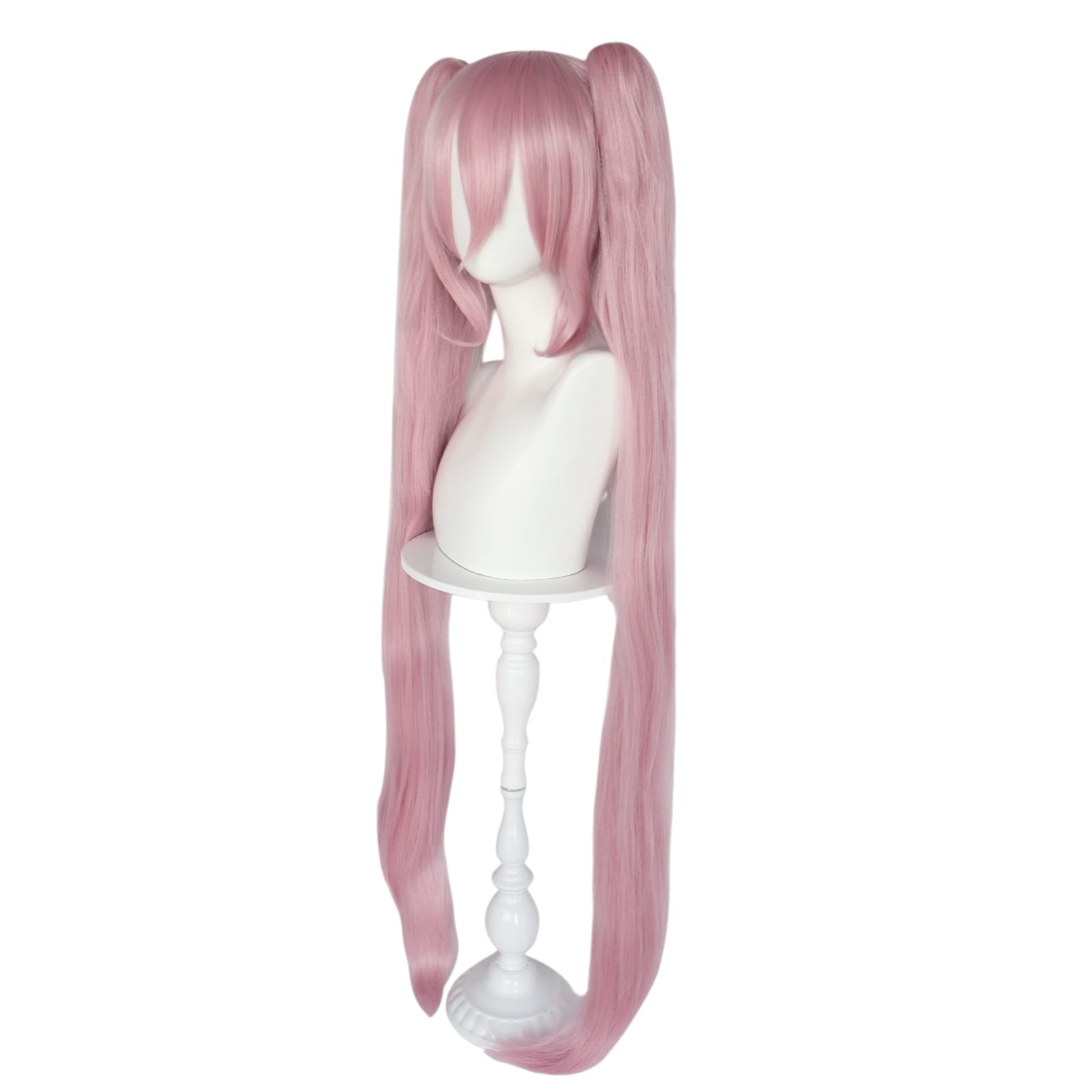 White Smoke Pink Hatsune Miku (Sakura/NT) Cosplay Wig - Vocaloid (104cm Twin Tails) (FEVERCOS)