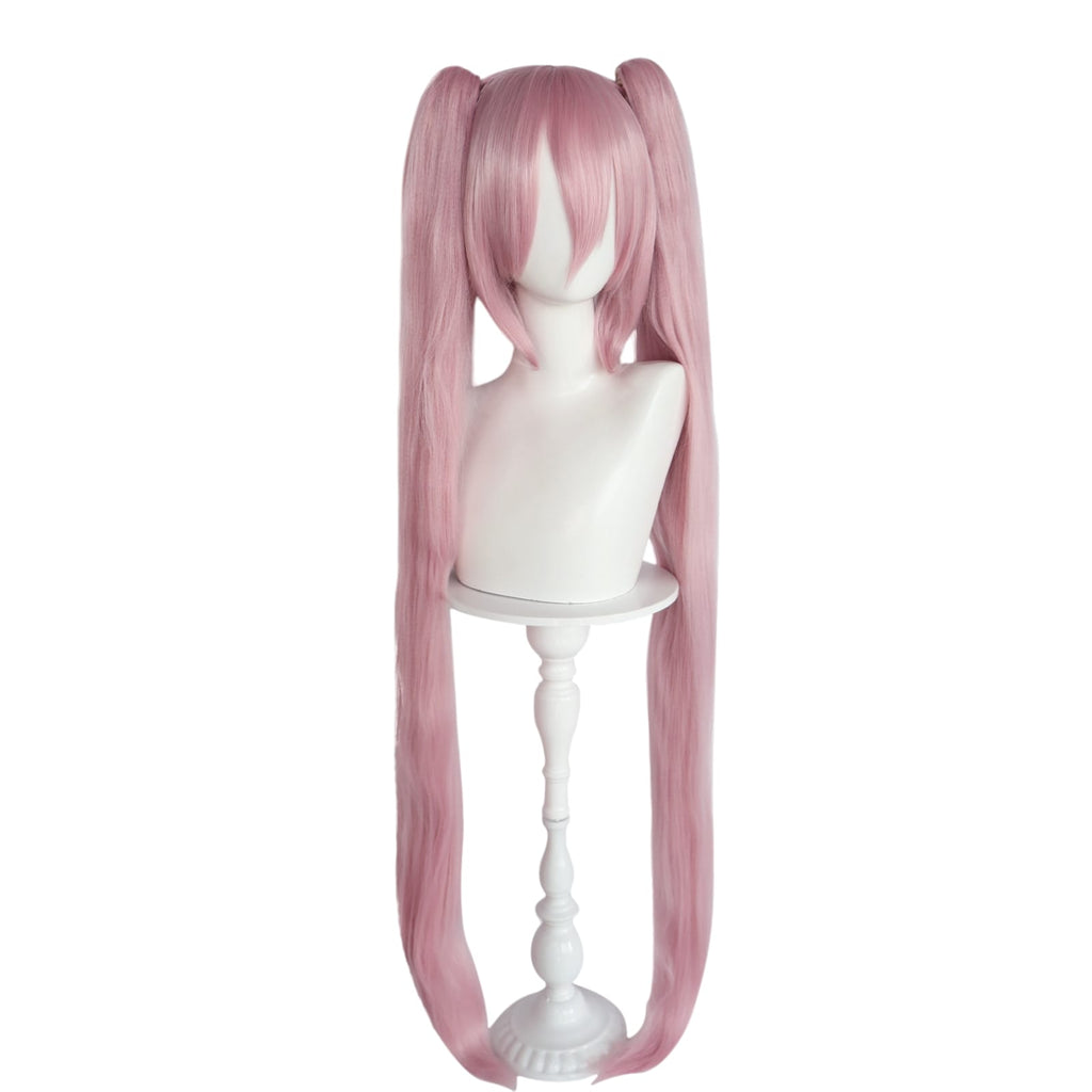 White Smoke Pink Hatsune Miku (Sakura/NT) Cosplay Wig - Vocaloid (104cm Twin Tails) (FEVERCOS)