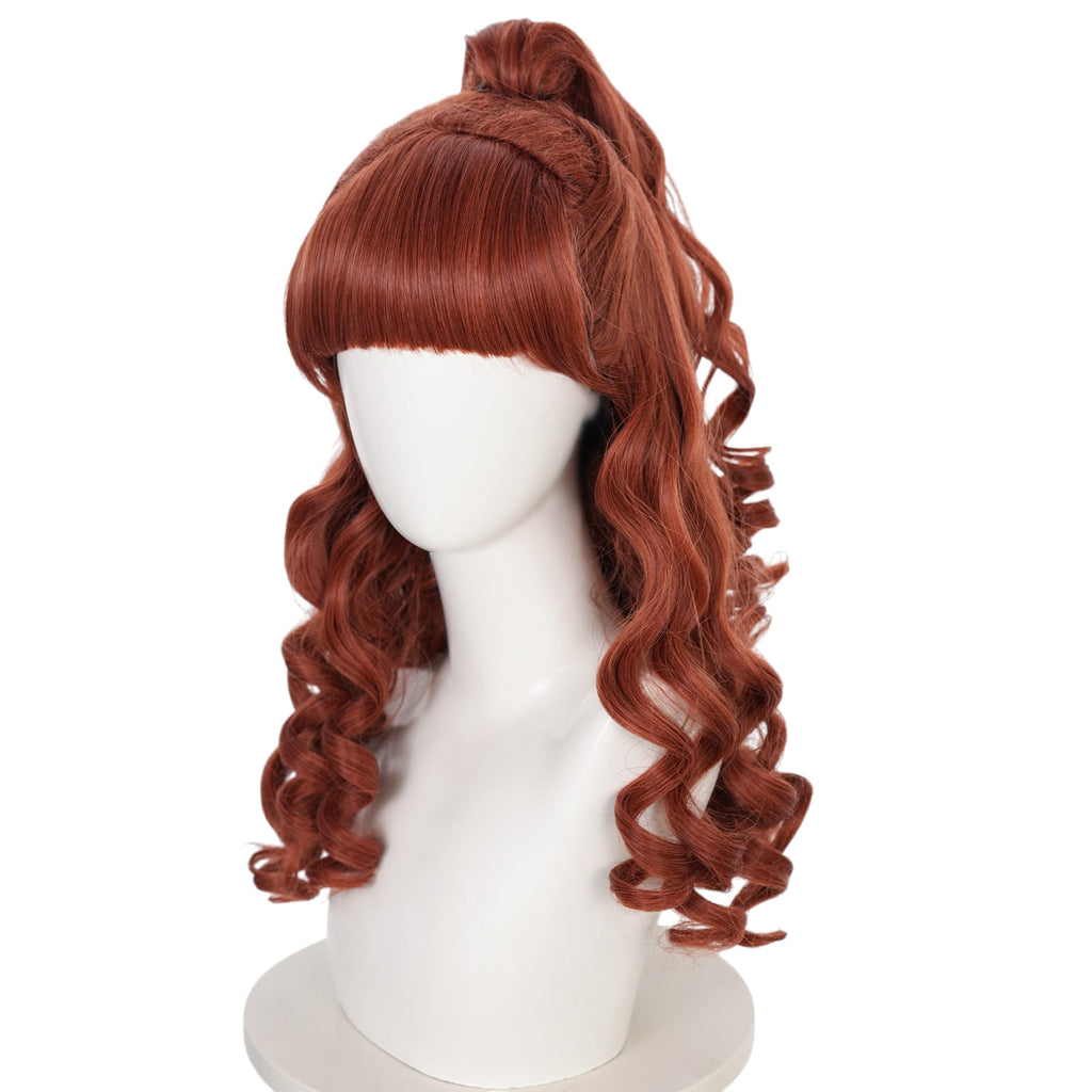 White Smoke Enid Sinclair Cosplay Wig - Wednesday (Blonde/Pink/Blue Spiral Curls) (FEVERCOS)