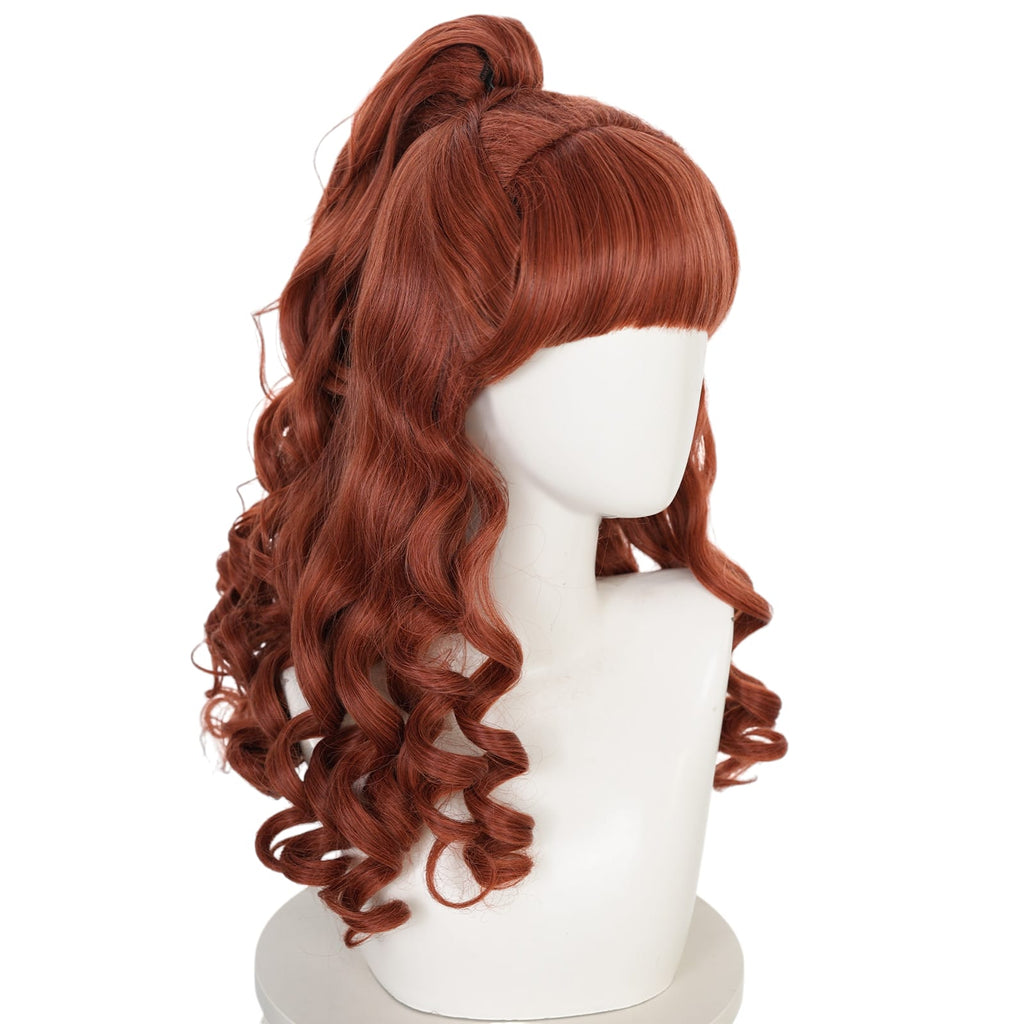 White Smoke Enid Sinclair Cosplay Wig - Wednesday (Blonde/Pink/Blue Spiral Curls) (FEVERCOS)