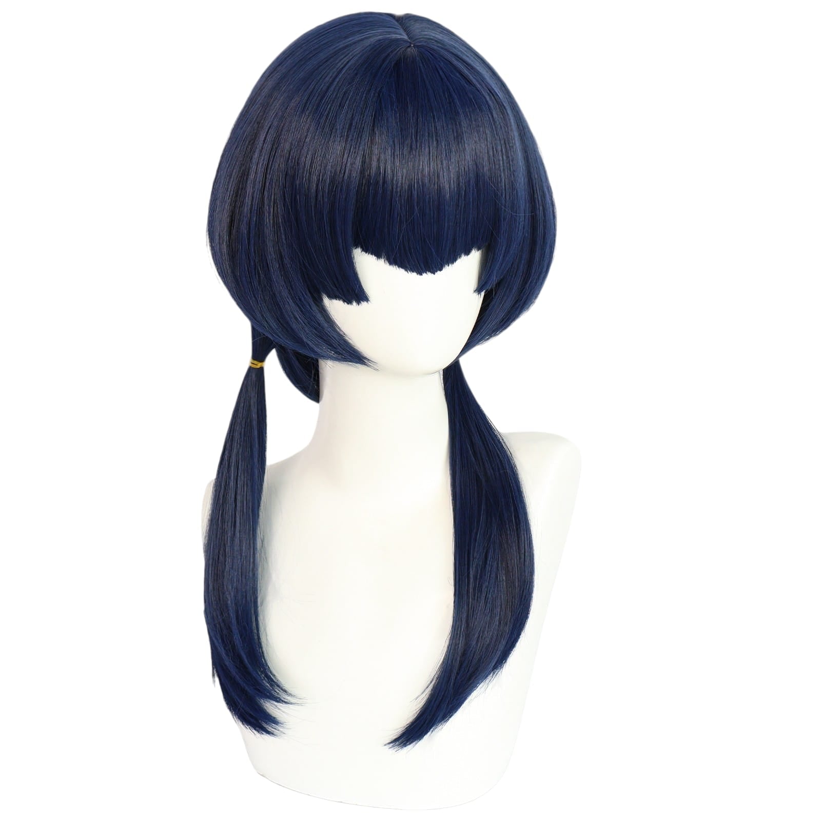 White Smoke Candace Cosplay Wig - Genshin Impact (Dark Blue Twin Tails) (FEVERCOS)
