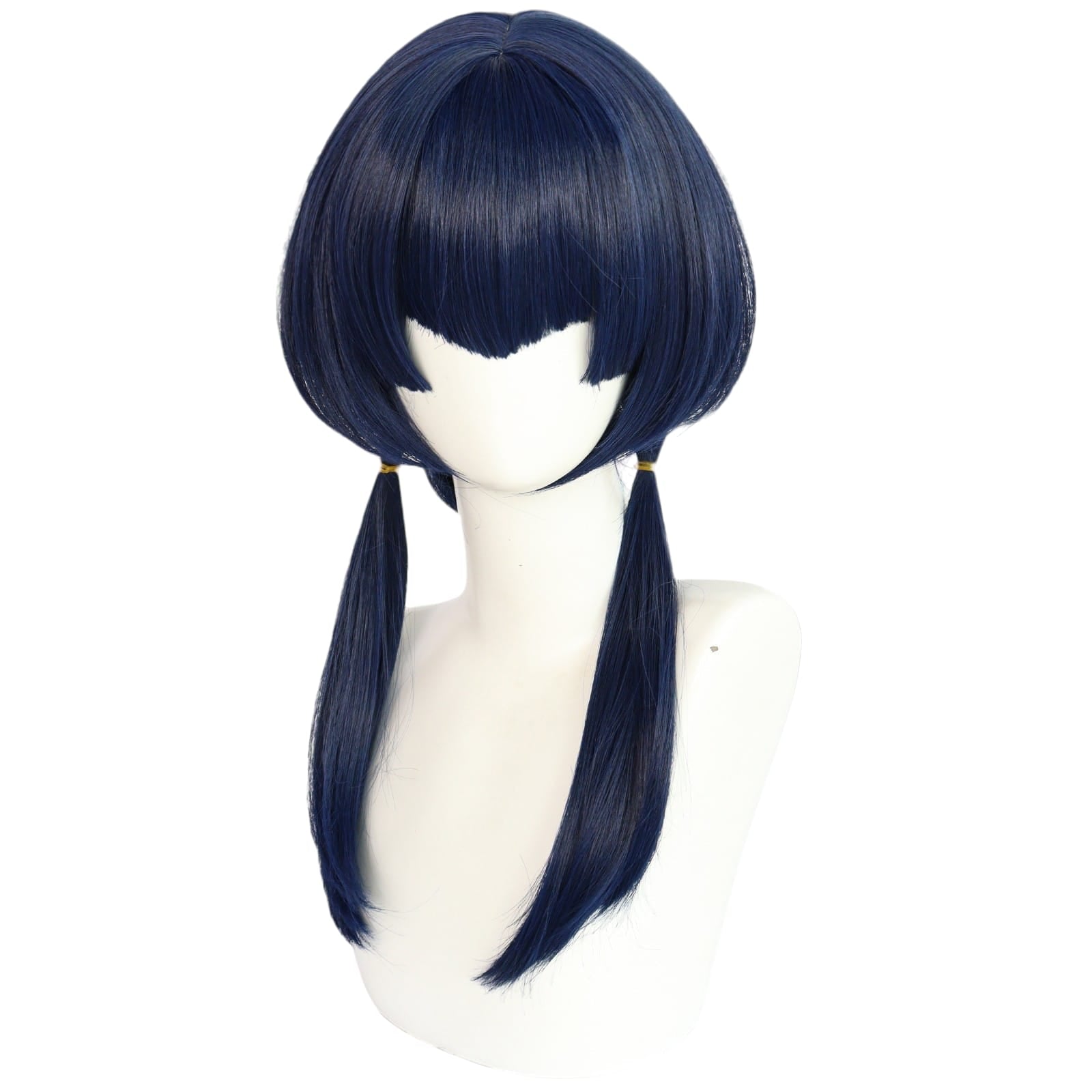 White Smoke Candace Cosplay Wig - Genshin Impact (Dark Blue Twin Tails) (FEVERCOS)