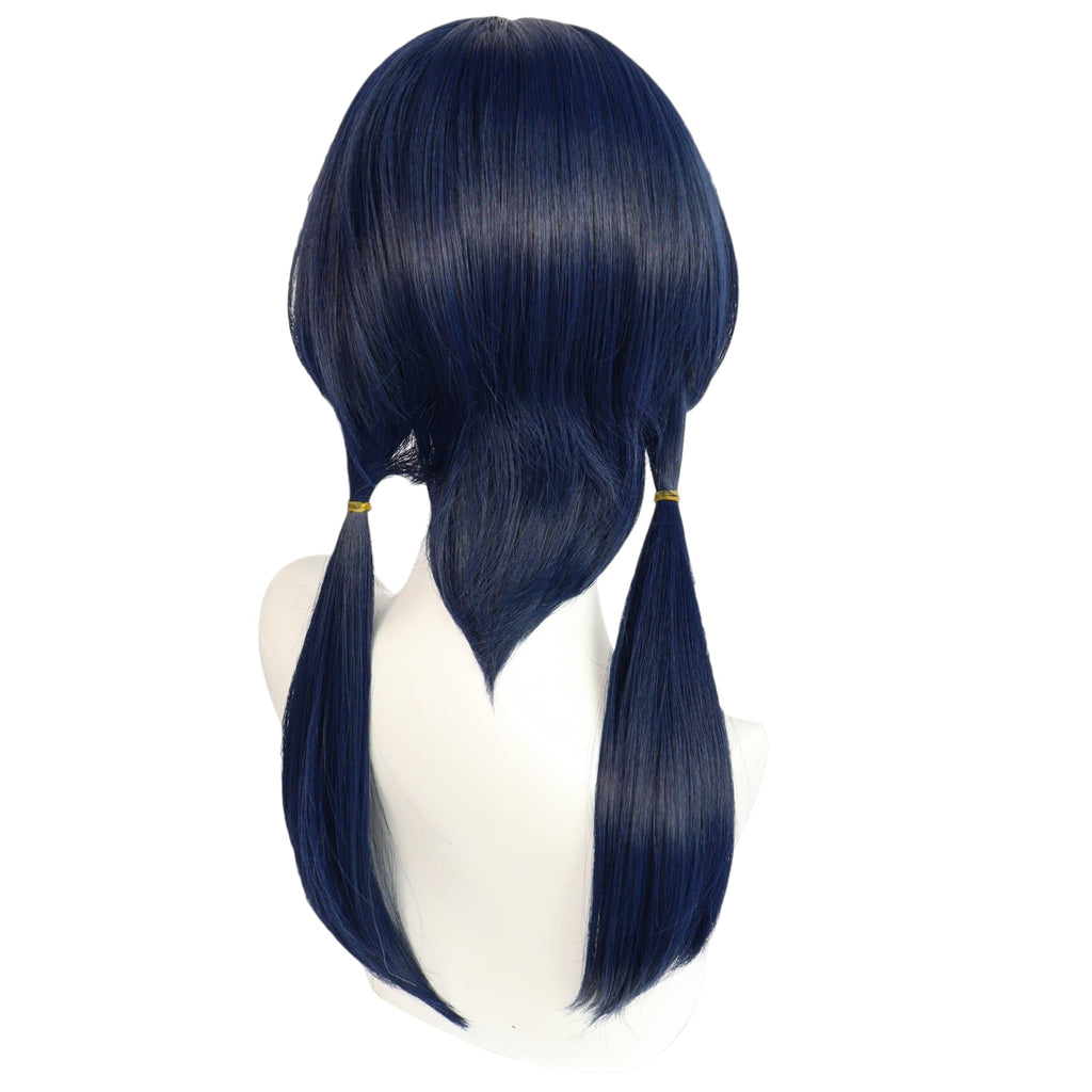 White Smoke Candace Cosplay Wig - Genshin Impact (Dark Blue Twin Tails) (FEVERCOS)