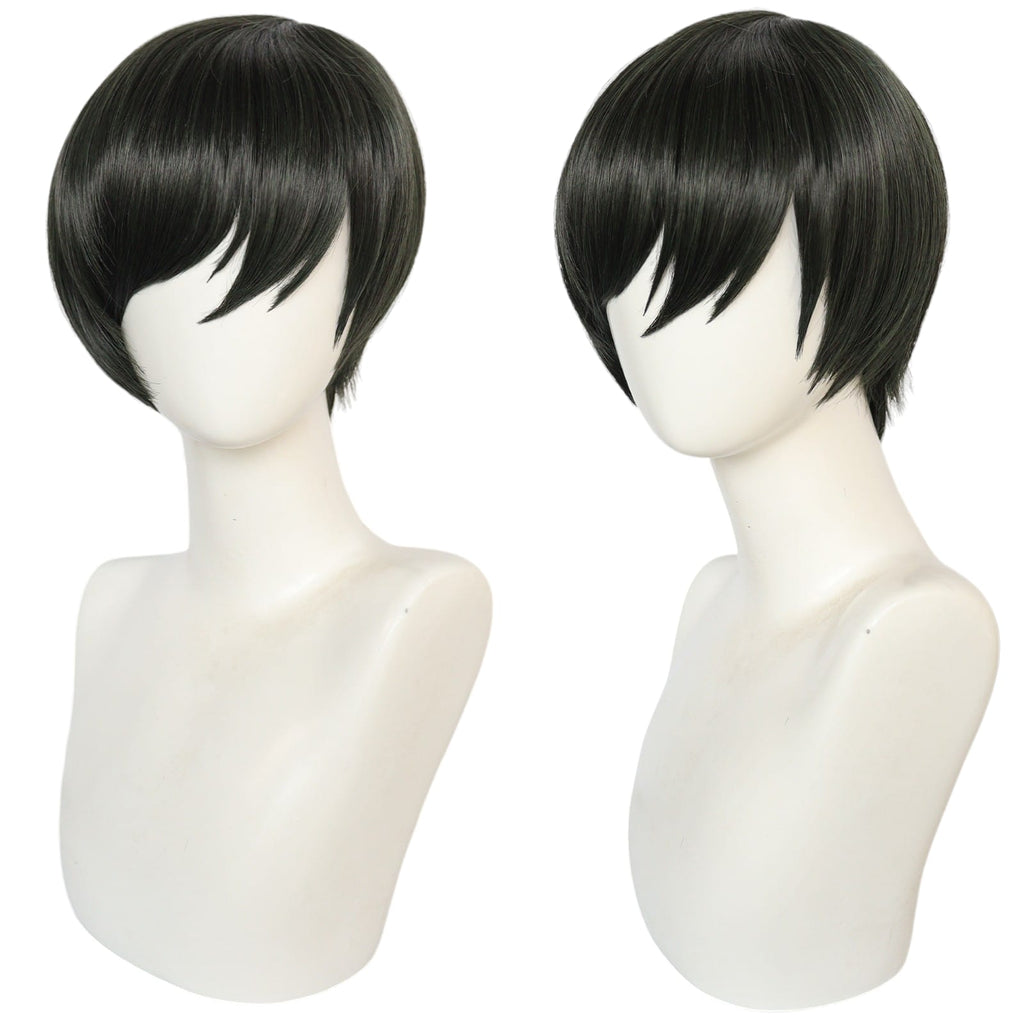 White Smoke Rin Itoshi Cosplay Wig - Blue Lock (Black/Teal Emo Bangs) (FEVERCOS)