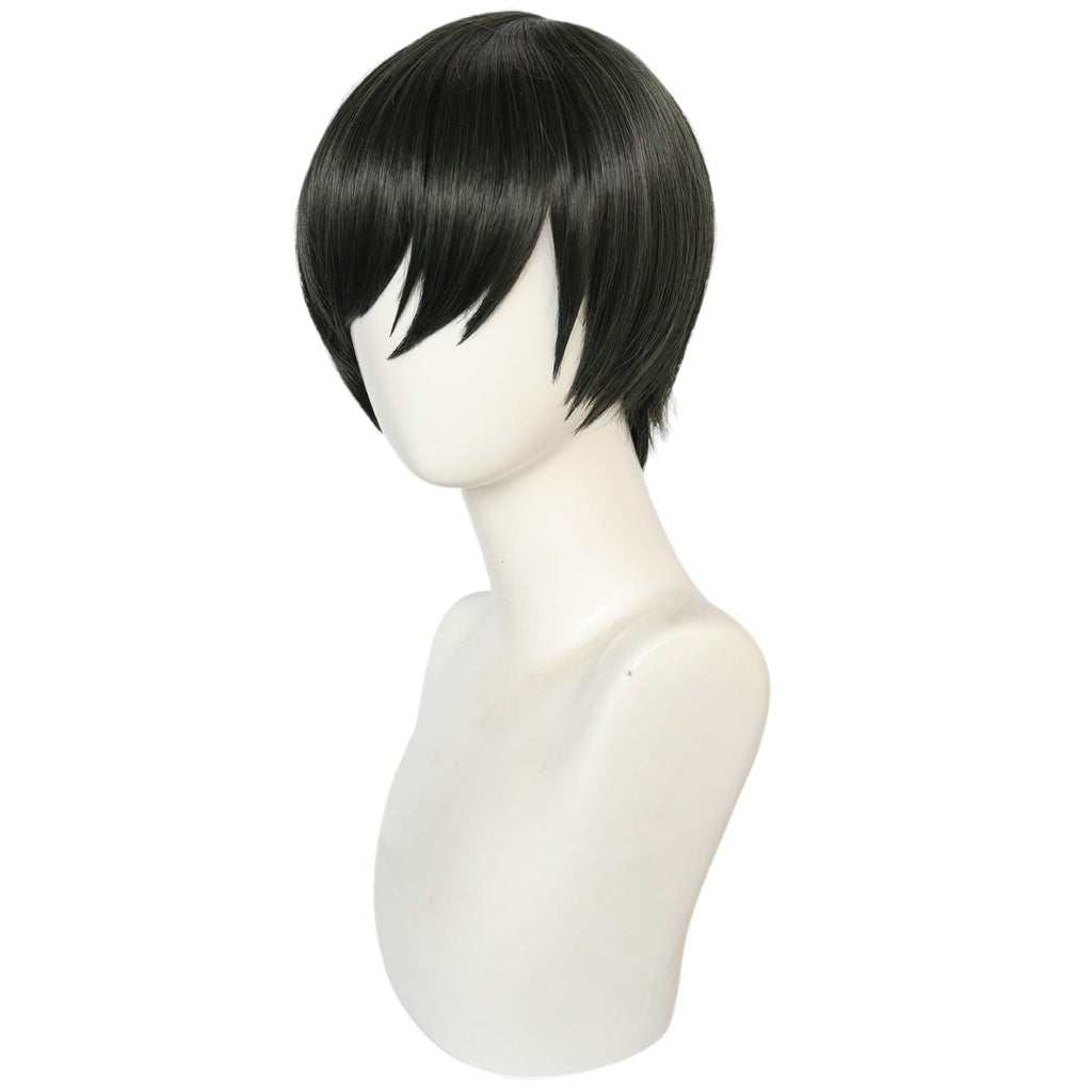 White Smoke Rin Itoshi Cosplay Wig - Blue Lock (Black/Teal Emo Bangs) (FEVERCOS)