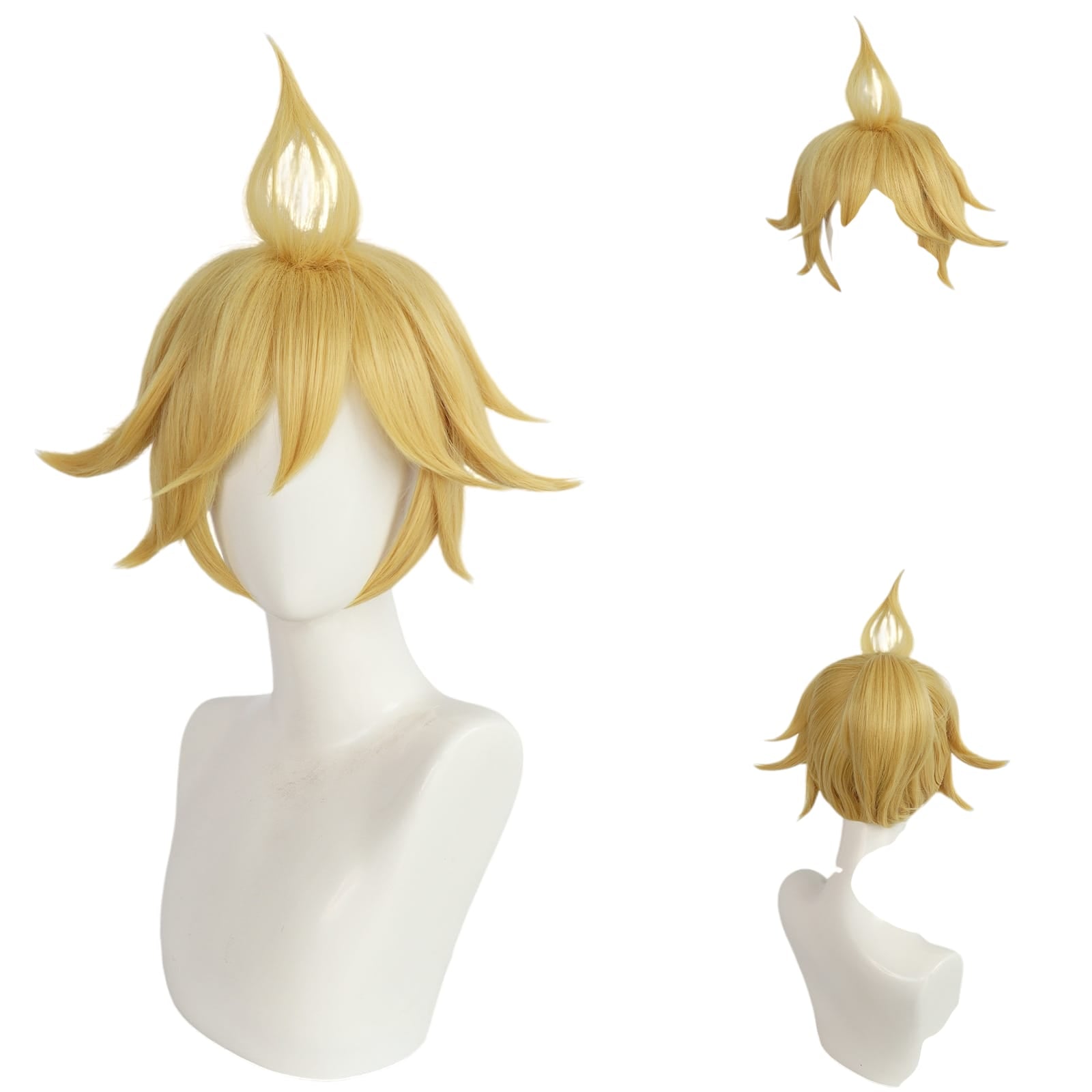 White Smoke Kagamine Len Cosplay Wig - Vocaloid (Golden Blonde Spiky) (FEVERCOS)