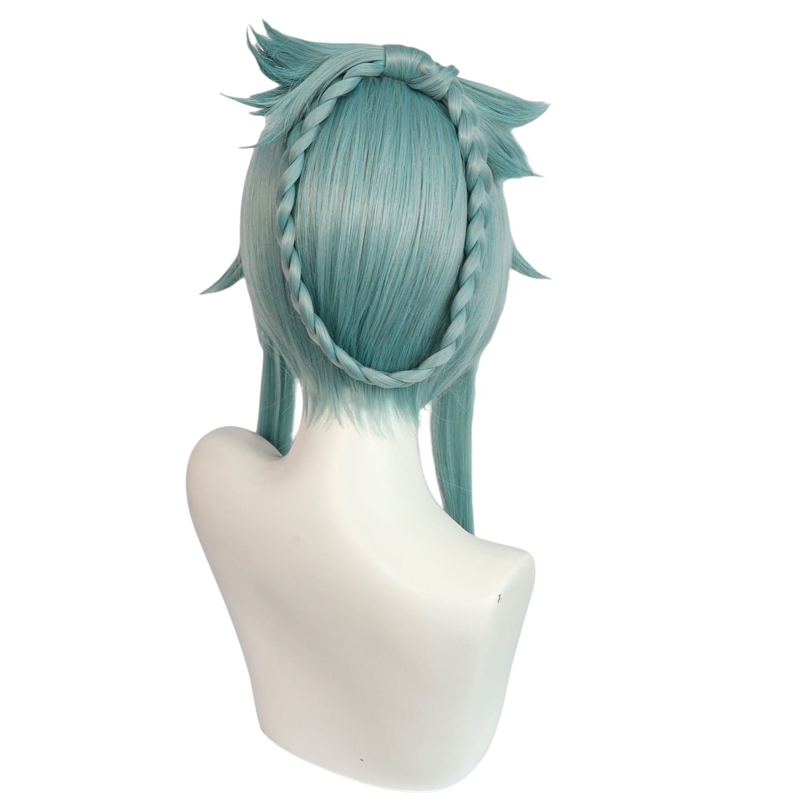 White Smoke Madame Ping (Young/Streetward Rambler) Cosplay Wig - Genshin Impact (Teal Loops) (FEVERCOS)