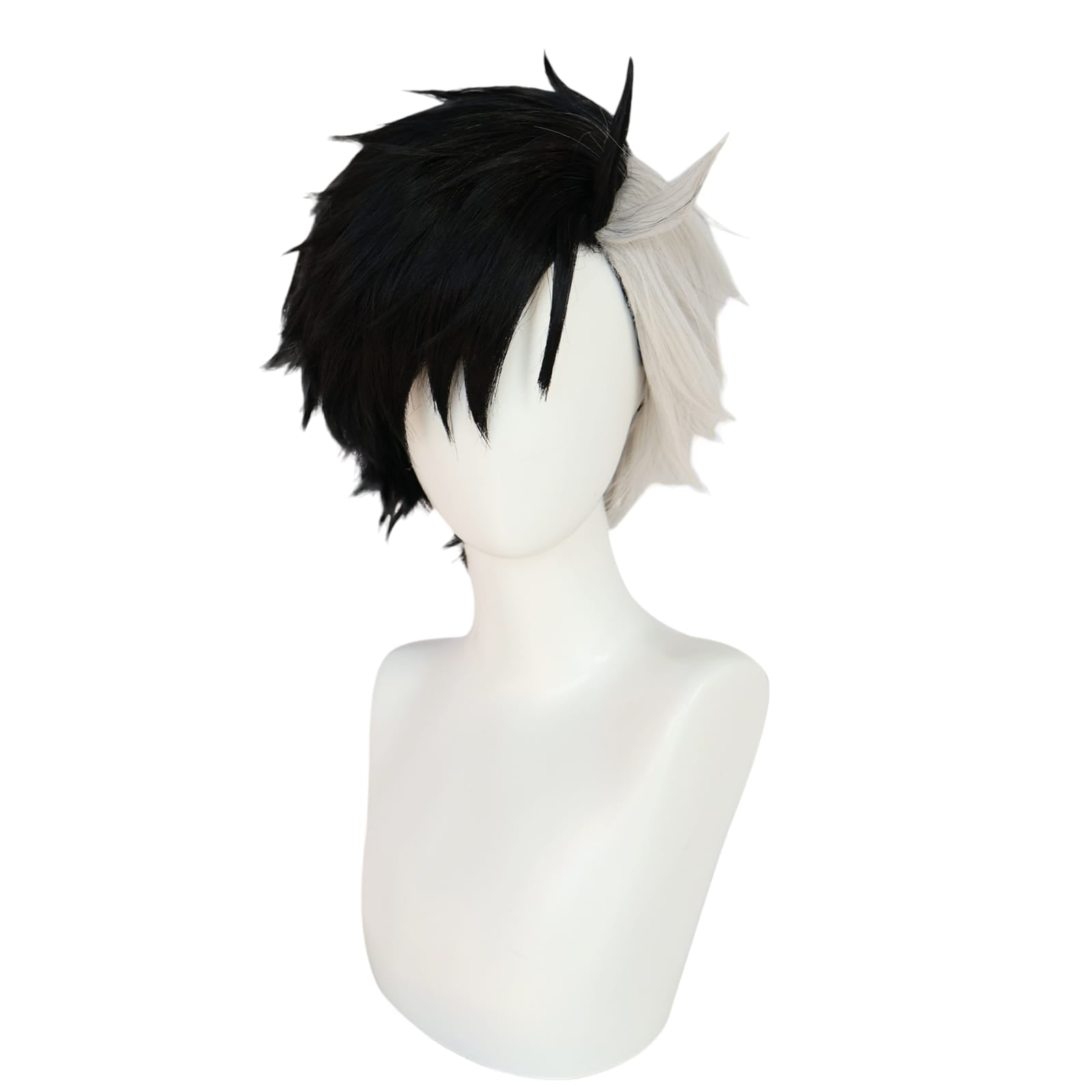 White Smoke Sakura Haruka Cosplay Wig - Wind Breaker (Split Black/White) (FEVERCOS)