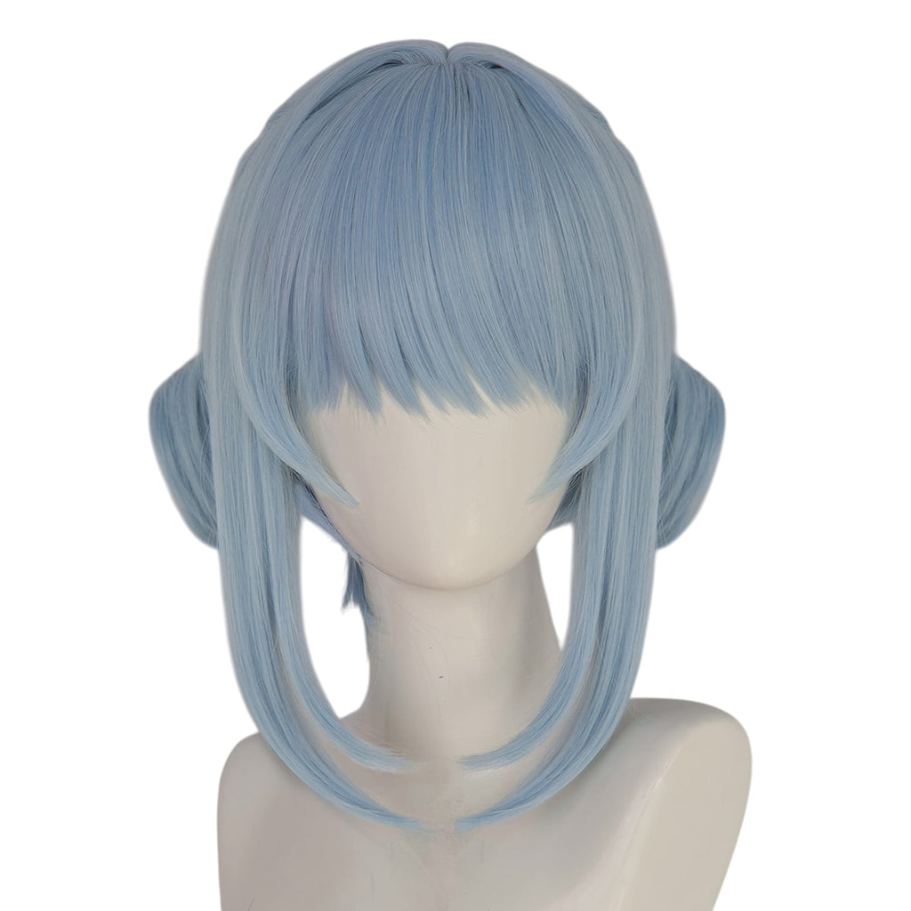 White Smoke Inev (Blue Buns) Cosplay Wig - Genshin Impact NPC/Concept (Blue Braided) (FEVERCOS)
