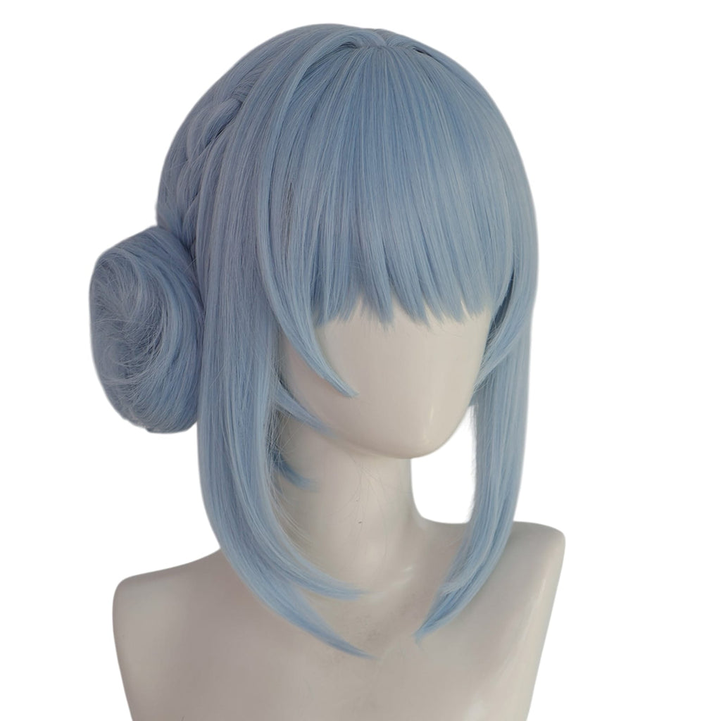 White Smoke Inev (Blue Buns) Cosplay Wig - Genshin Impact NPC/Concept (Blue Braided) (FEVERCOS)