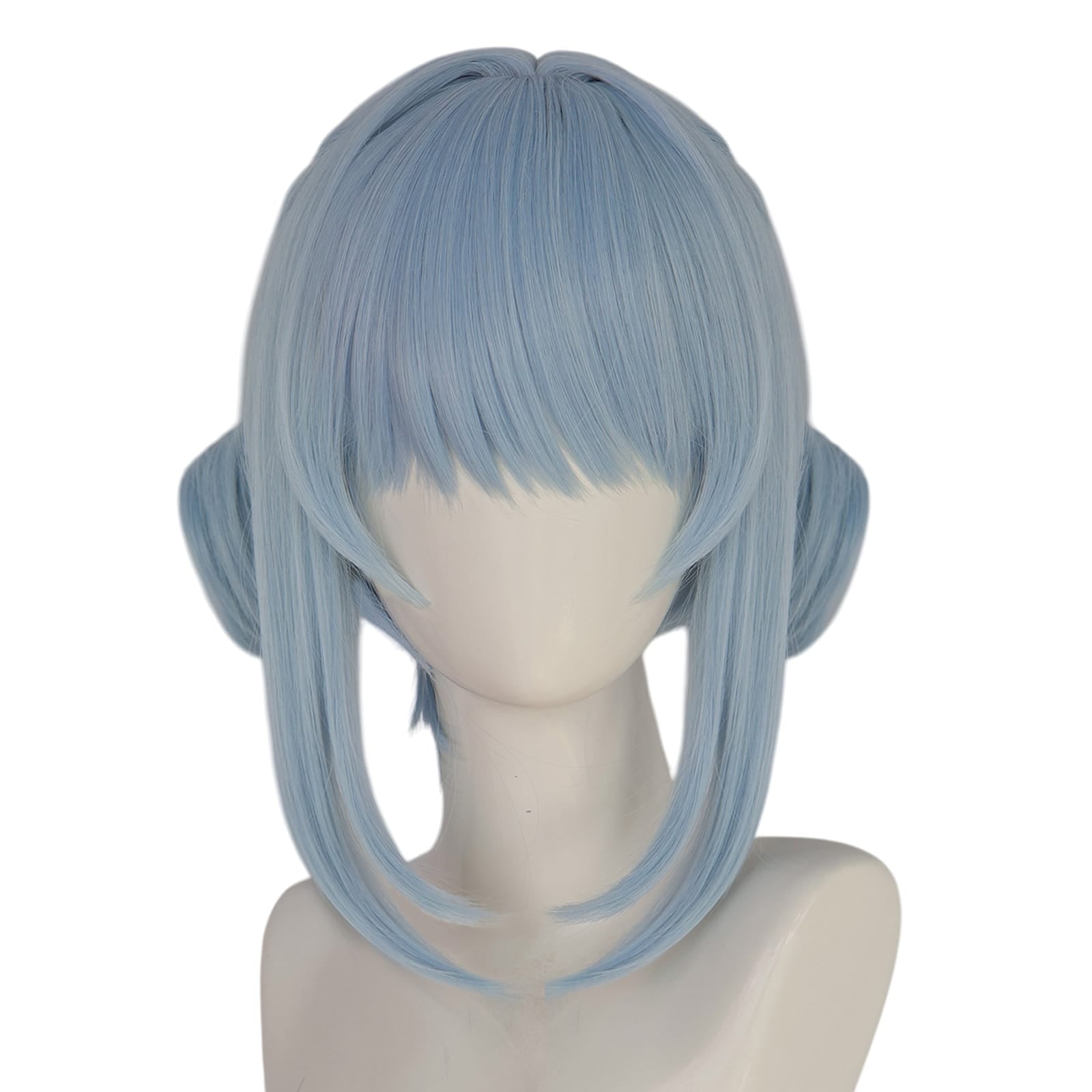 White Smoke Inev (Blue Buns) Cosplay Wig - Genshin Impact NPC/Concept (Blue Braided) (FEVERCOS)