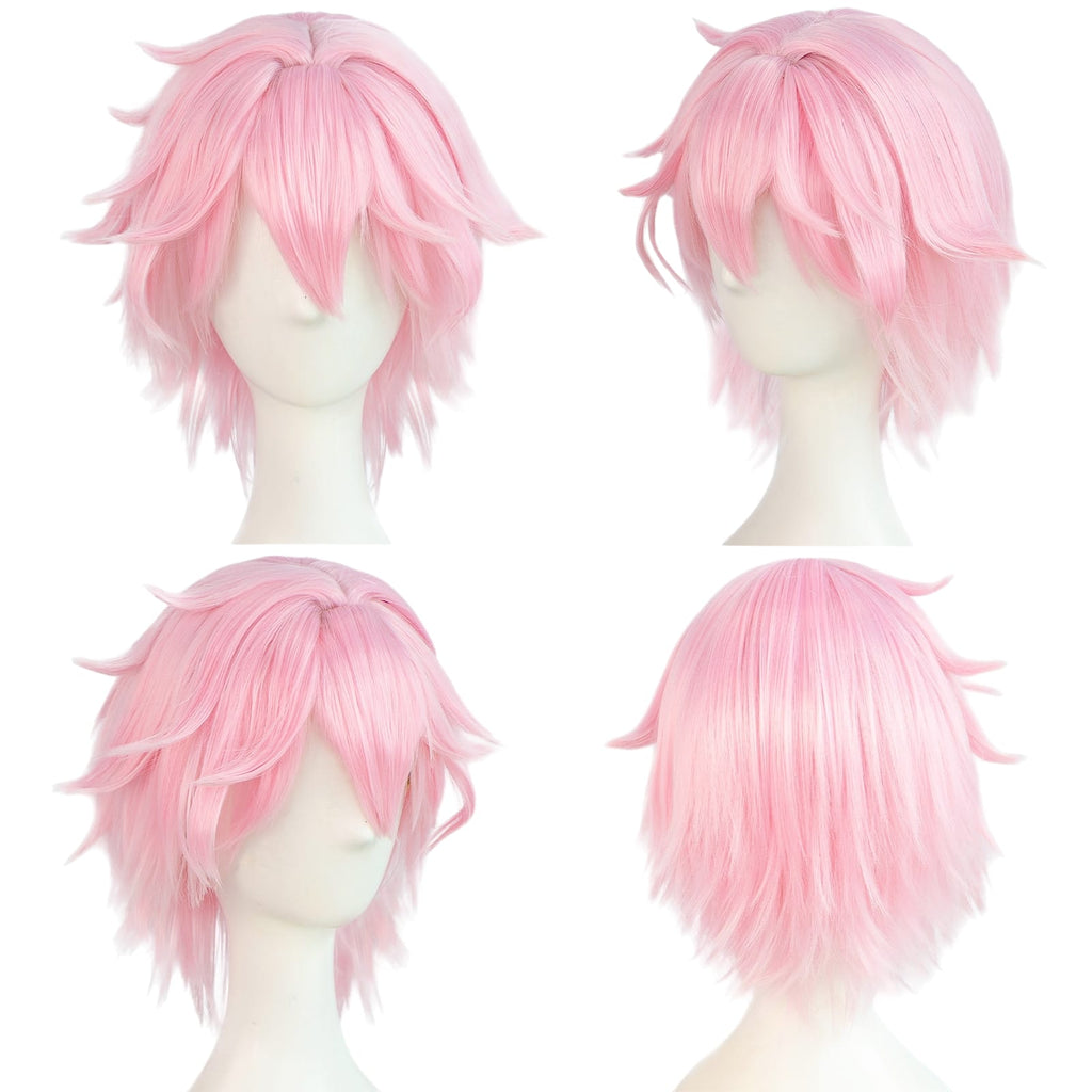 White Smoke Dahlia (The Deacon) Cosplay Wig - Genshin Impact (Pink Short) (FEVERCOS)