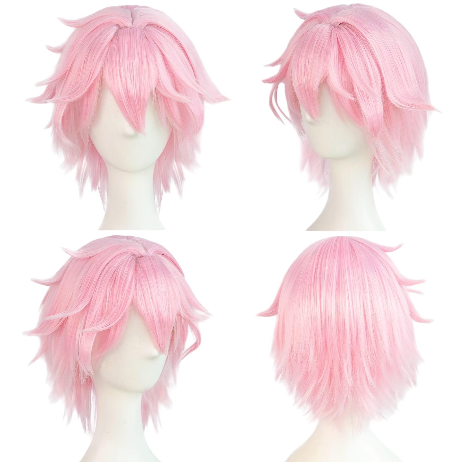 White Smoke Dahlia (The Deacon) Cosplay Wig - Genshin Impact (Pink Short) (FEVERCOS)