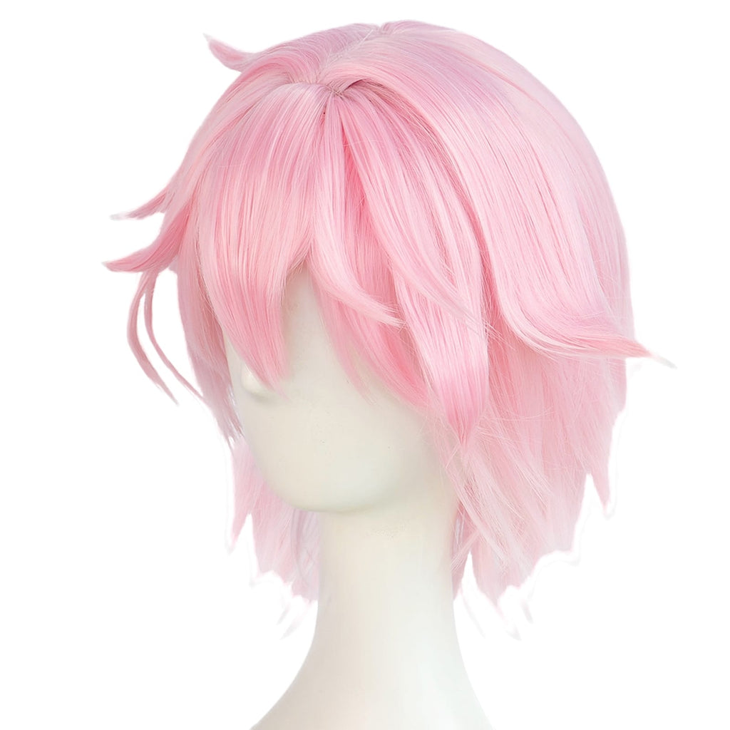 White Smoke Dahlia (The Deacon) Cosplay Wig - Genshin Impact (Pink Short) (FEVERCOS)