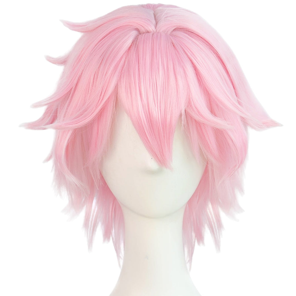 White Smoke Dahlia (The Deacon) Cosplay Wig - Genshin Impact (Pink Short) (FEVERCOS)