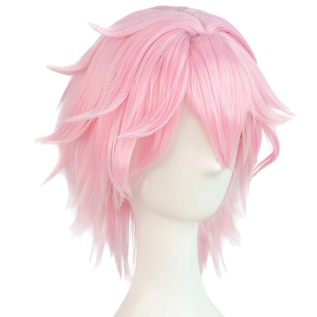 White Smoke Dahlia (The Deacon) Cosplay Wig - Genshin Impact (Pink Short) (FEVERCOS)