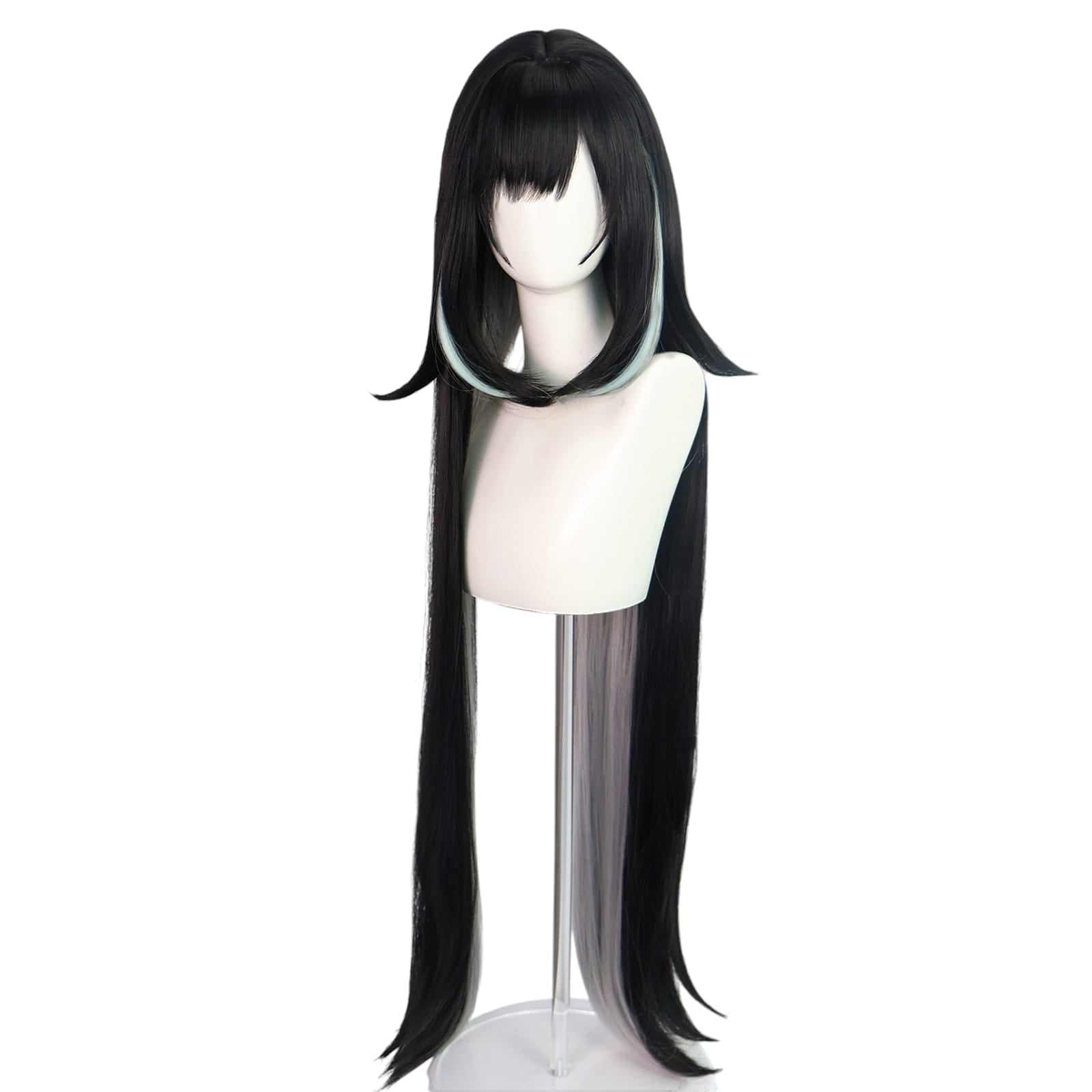 White Smoke Lanyan Cosplay Wig - Genshin Impact (Black/Blue Split) (FEVERCOS)