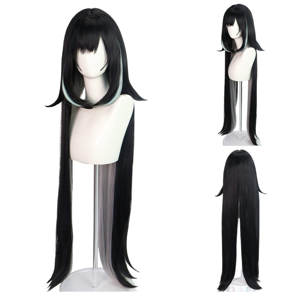 White Smoke Lanyan Cosplay Wig - Genshin Impact (Black/Blue Split) (FEVERCOS)