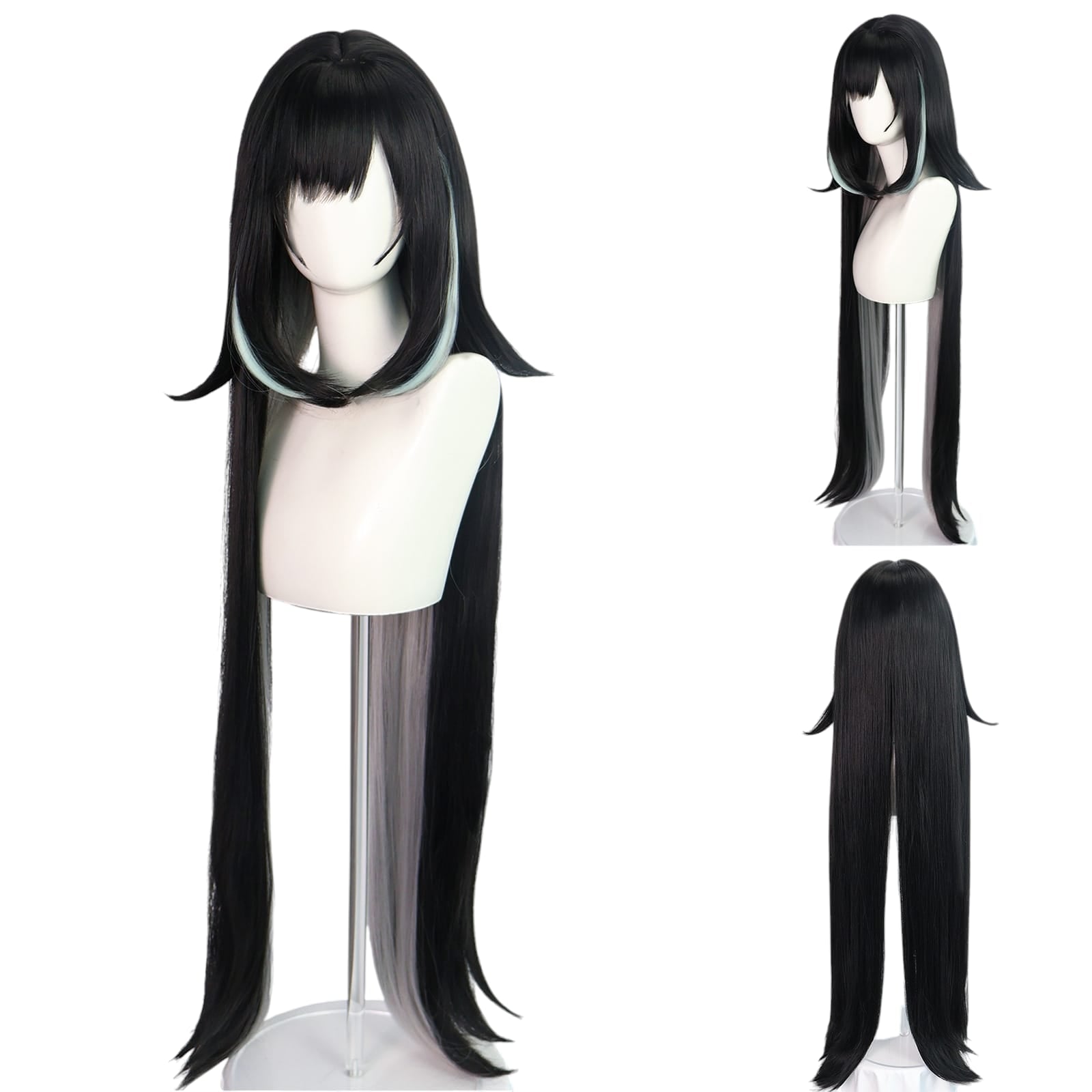 White Smoke Lanyan Cosplay Wig - Genshin Impact (Black/Blue Split) (FEVERCOS)