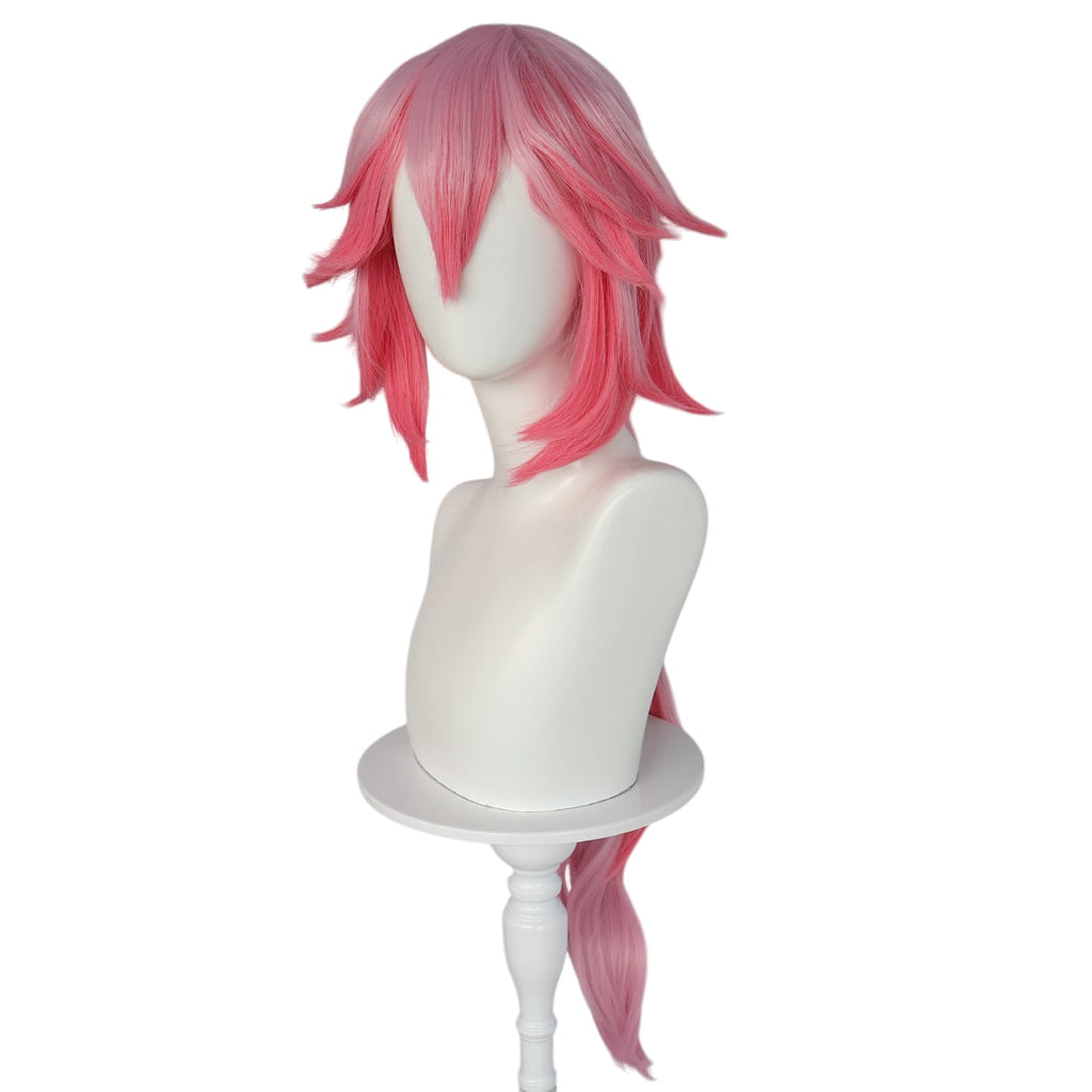 White Smoke Yae Miko Cosplay Wig - Genshin Impact (Pink Side Flip) (FEVERCOS)