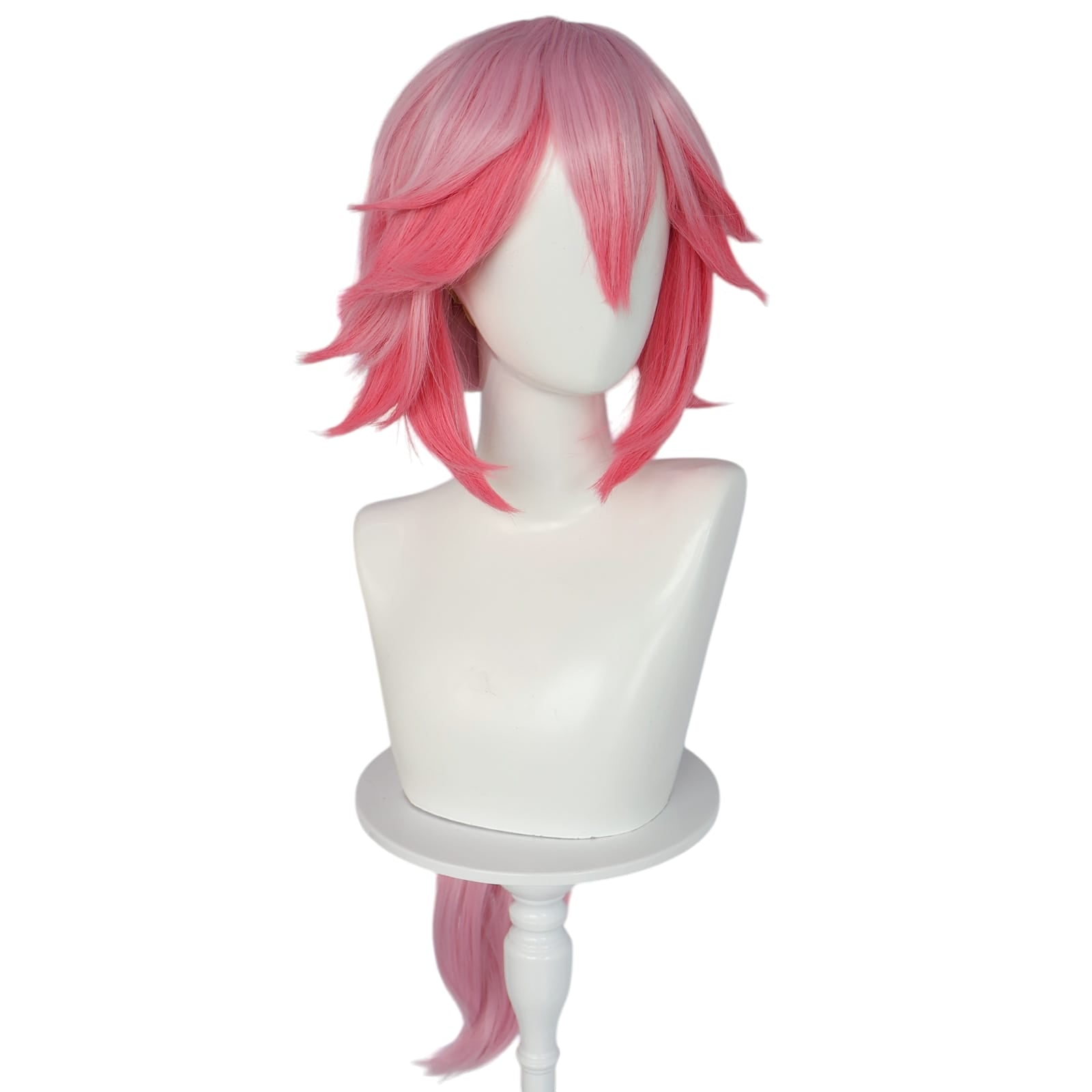 White Smoke Yae Miko Cosplay Wig - Genshin Impact (Pink Side Flip) (FEVERCOS)