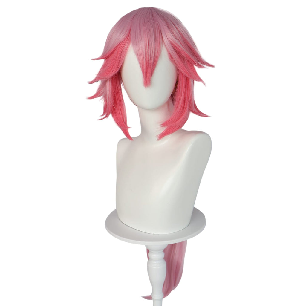White Smoke Yae Miko Cosplay Wig - Genshin Impact (Pink Side Flip) (FEVERCOS)