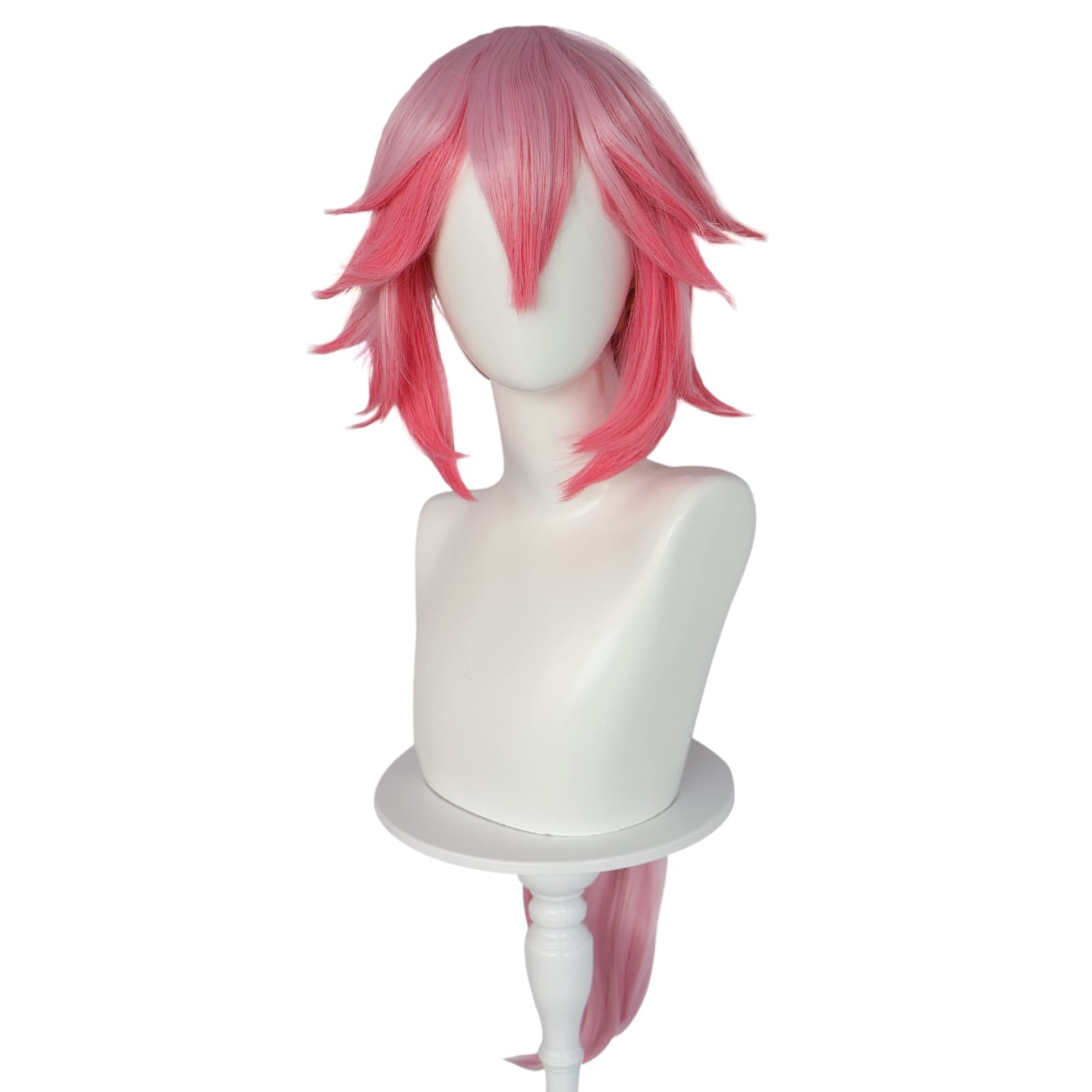 White Smoke Yae Miko Cosplay Wig - Genshin Impact (Pink Side Flip) (FEVERCOS)