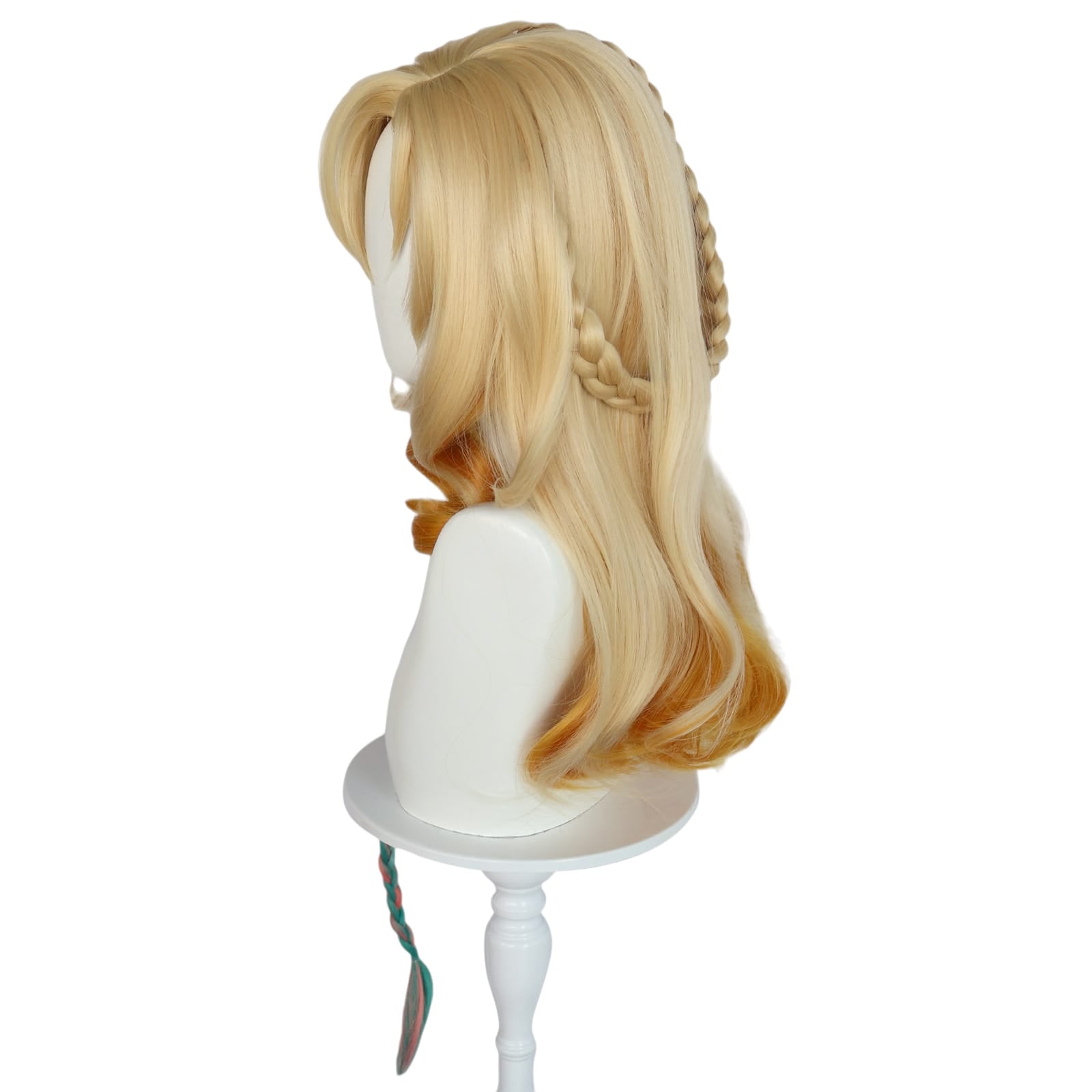 White Smoke Xilonen Cosplay Wig - Genshin Impact (Blonde/Brown Braids) (FEVERCOS)