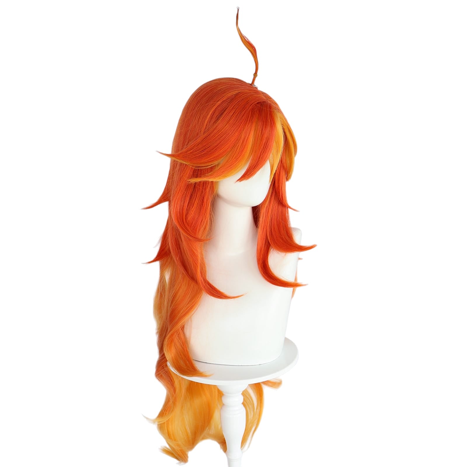 White Smoke Mavuika (Pyro Archon) Cosplay Wig - Genshin Impact (Red/Orange Long) (FEVERCOS)