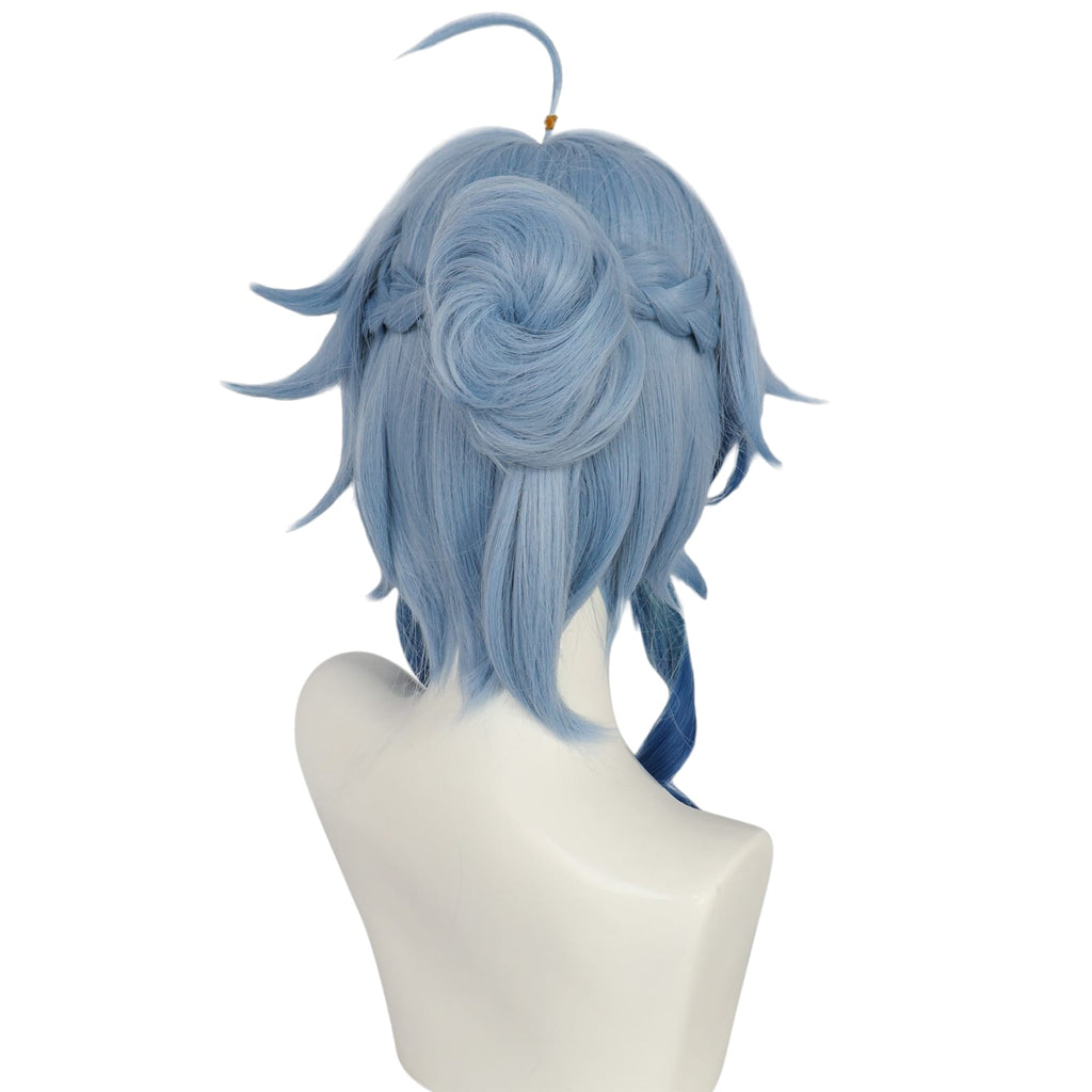 White Smoke Ganyu "Twilight Blossom" (Lantern Rite Skin) Cosplay Wig - Genshin Impact (Blue Updo) (FEVERCOS)