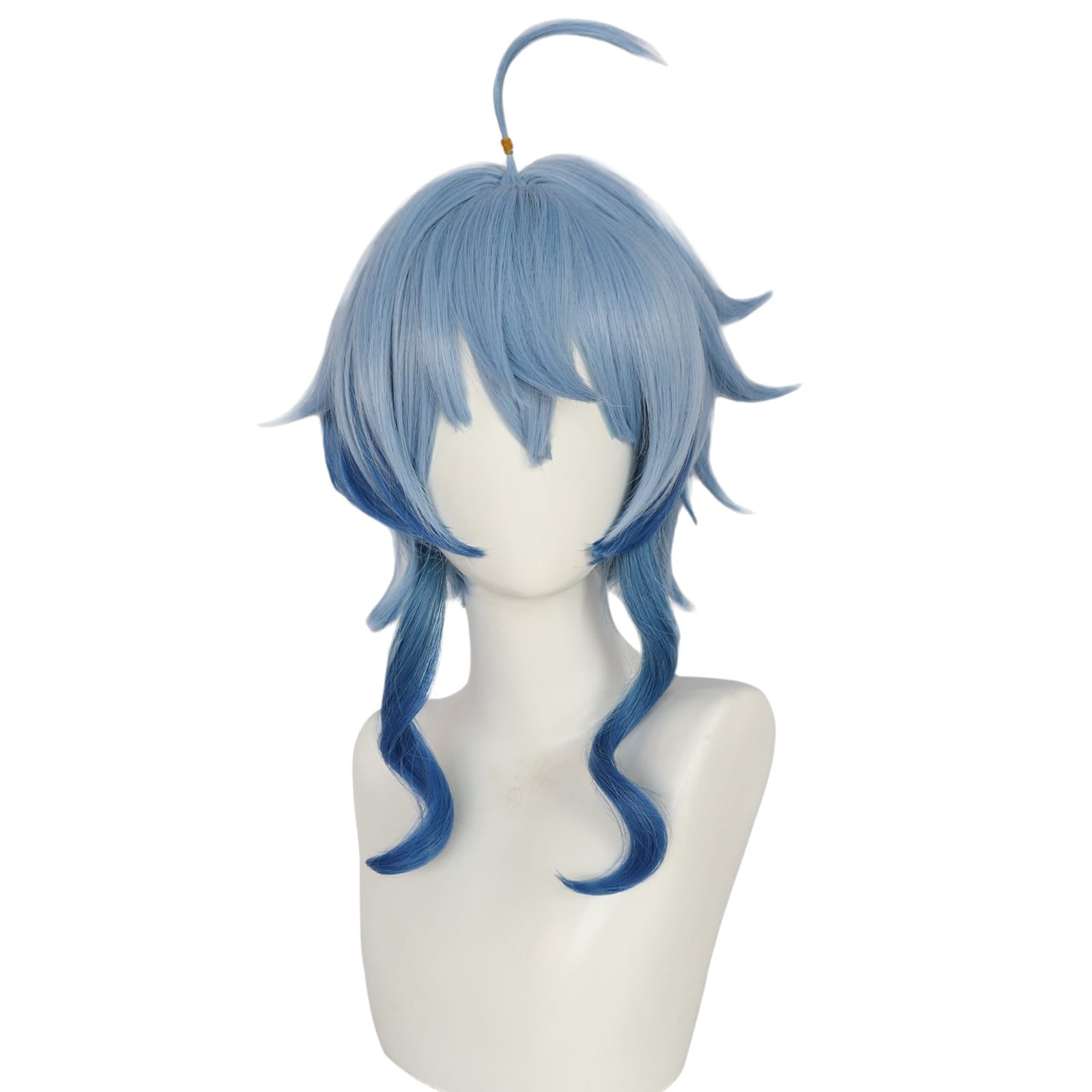 White Smoke Ganyu "Twilight Blossom" (Lantern Rite Skin) Cosplay Wig - Genshin Impact (Blue Updo) (FEVERCOS)