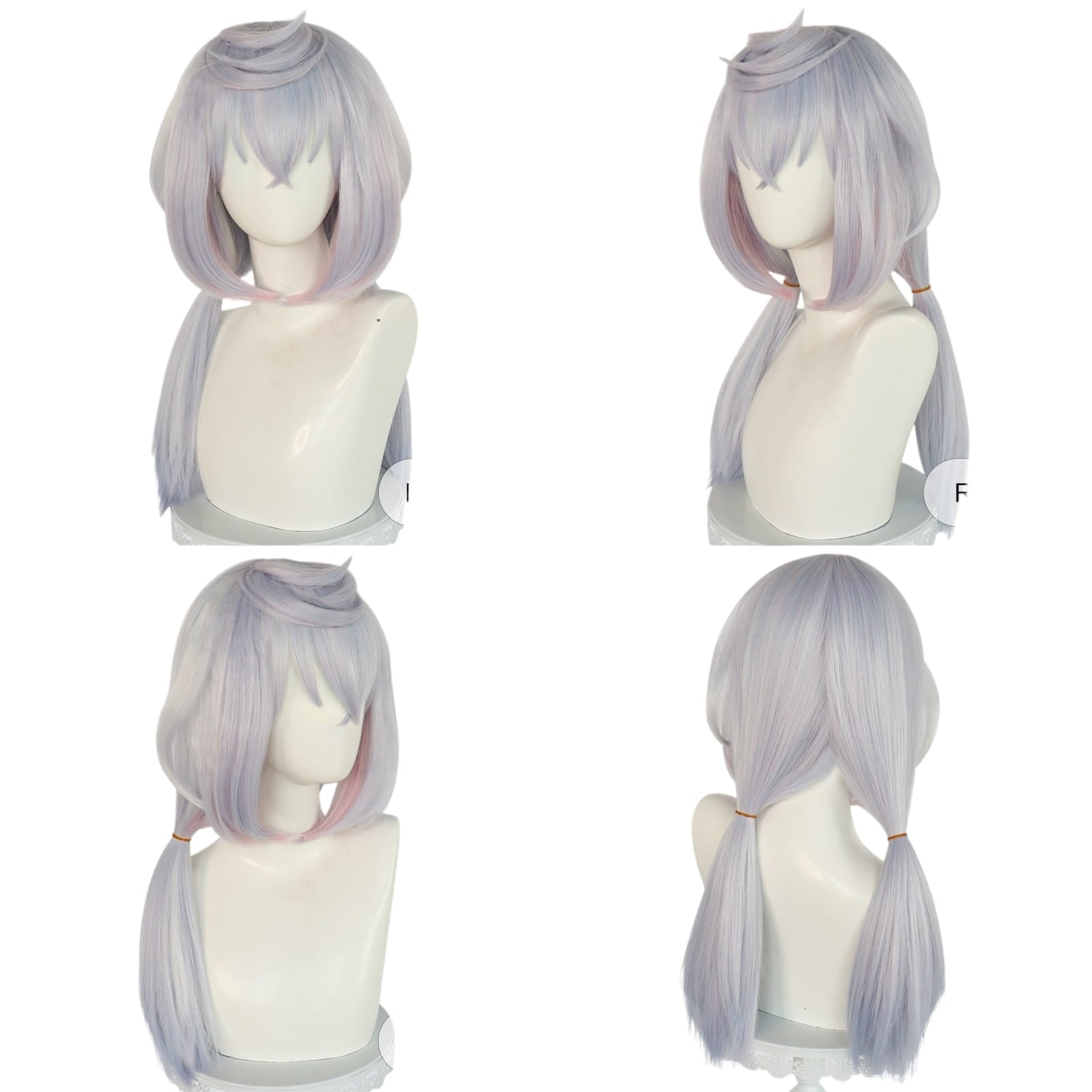 White Smoke Sigewinne Cosplay Wig - Genshin Impact (Pastel Twin Tails) (FEVERCOS)