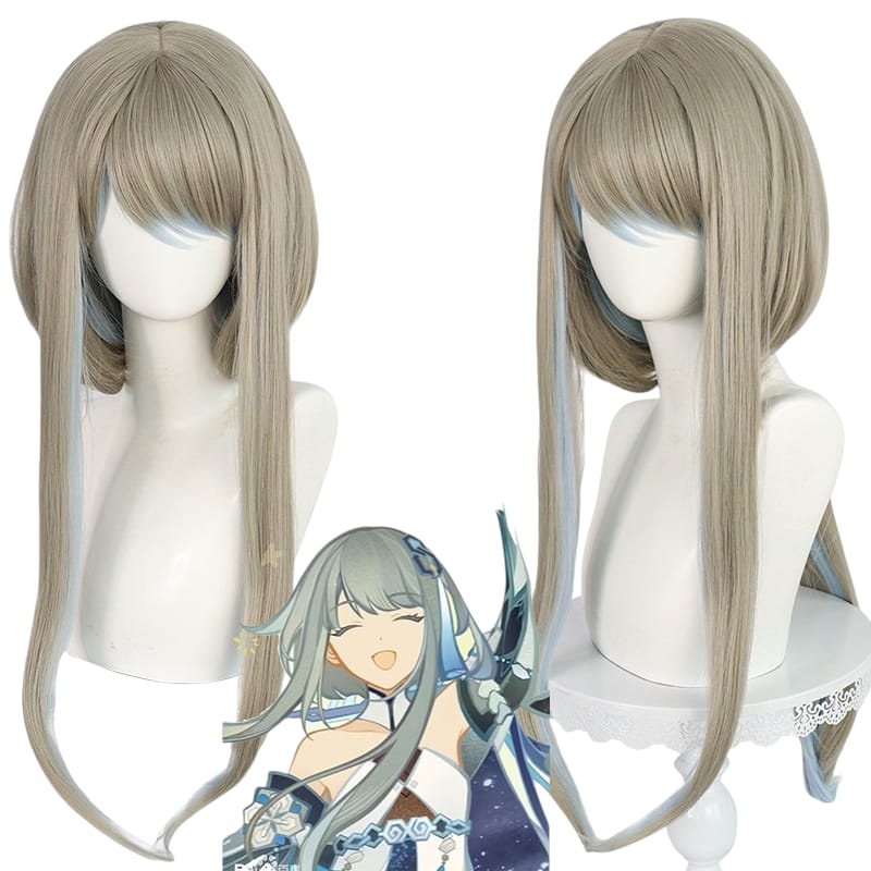 White Smoke Guizhong (God of Dust) Cosplay Wig - Genshin Impact (Ash Grey Wavy) (FEVERCOS)
