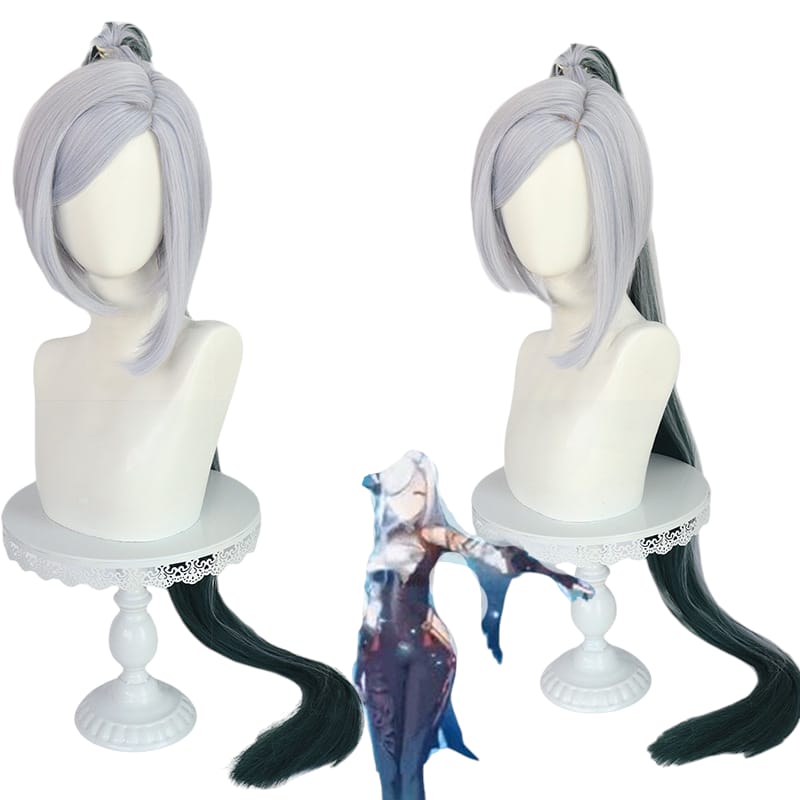White Smoke Shenhe (Genderbend/Male) Cosplay Wig - Genshin Impact (Silver Short) (FEVERCOS)