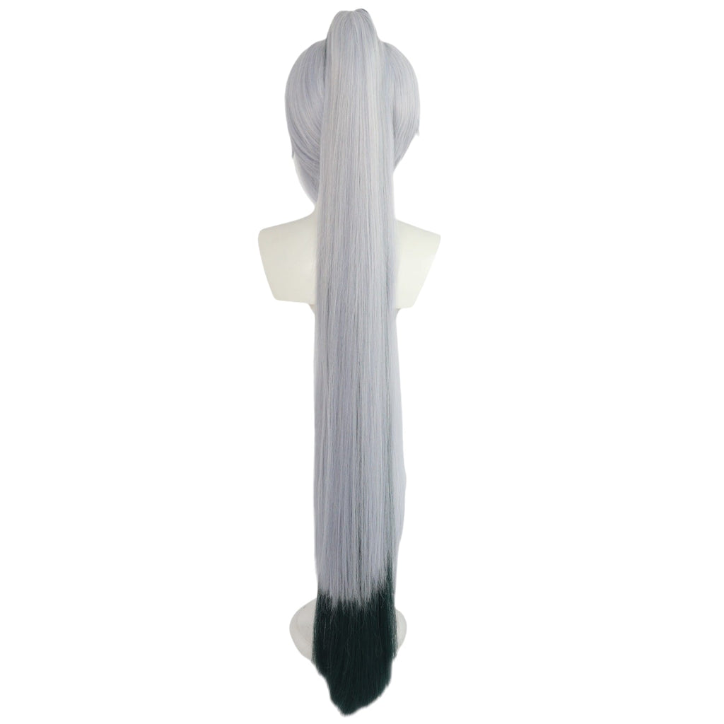 White Smoke Shenhe (Genderbend/Male) Cosplay Wig - Genshin Impact (Silver Short) (FEVERCOS)
